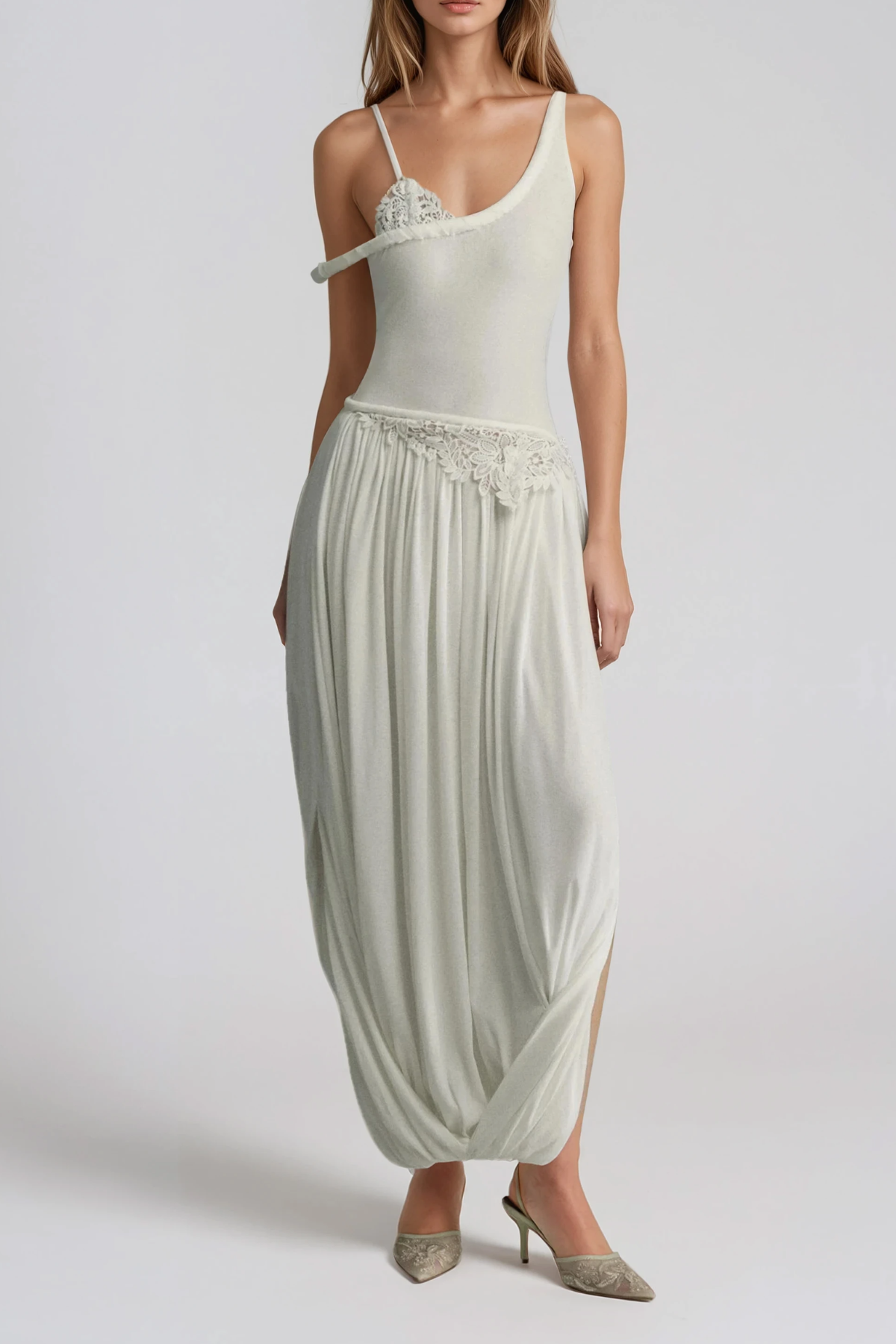 Dru Asymmetric Ruch Maxi Dress