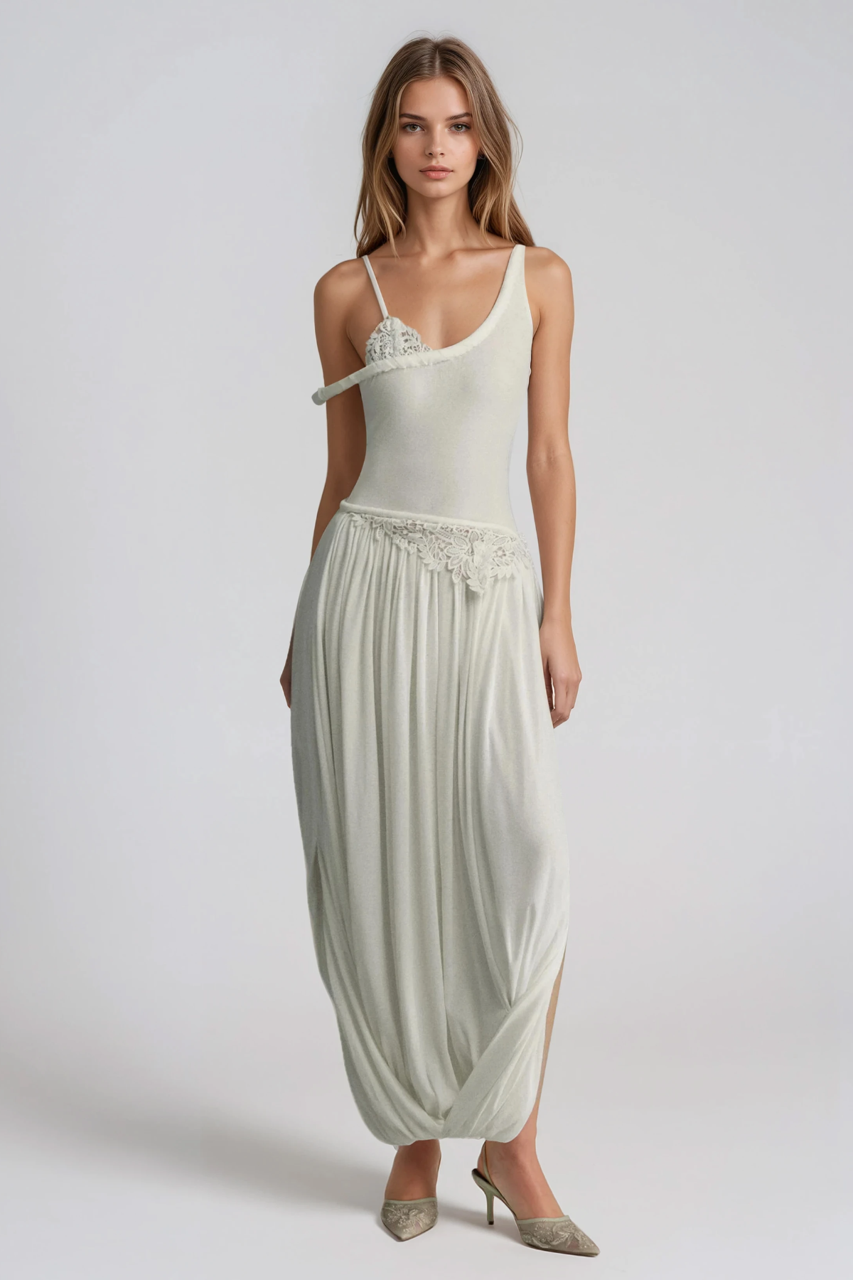 Dru Asymmetric Ruch Maxi Dress