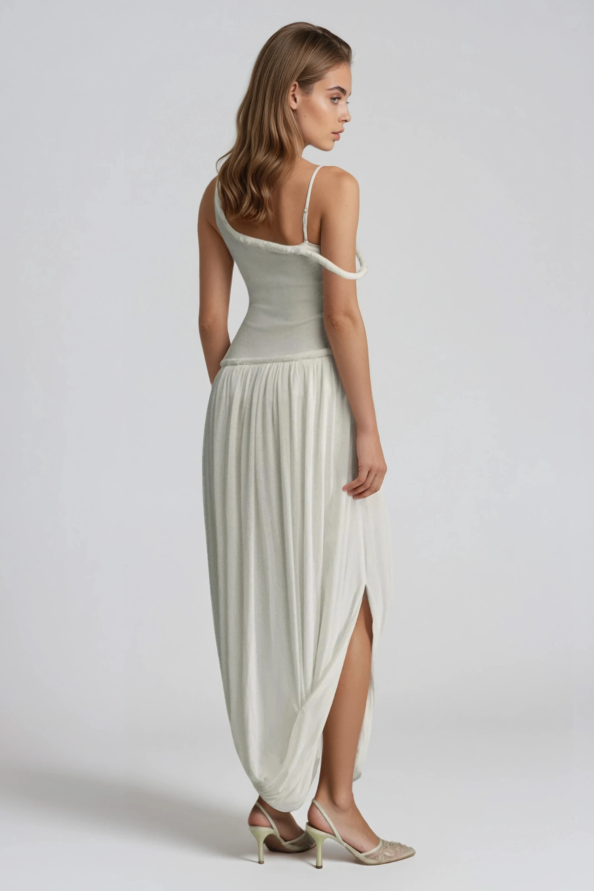 Dru Asymmetric Ruch Maxi Dress