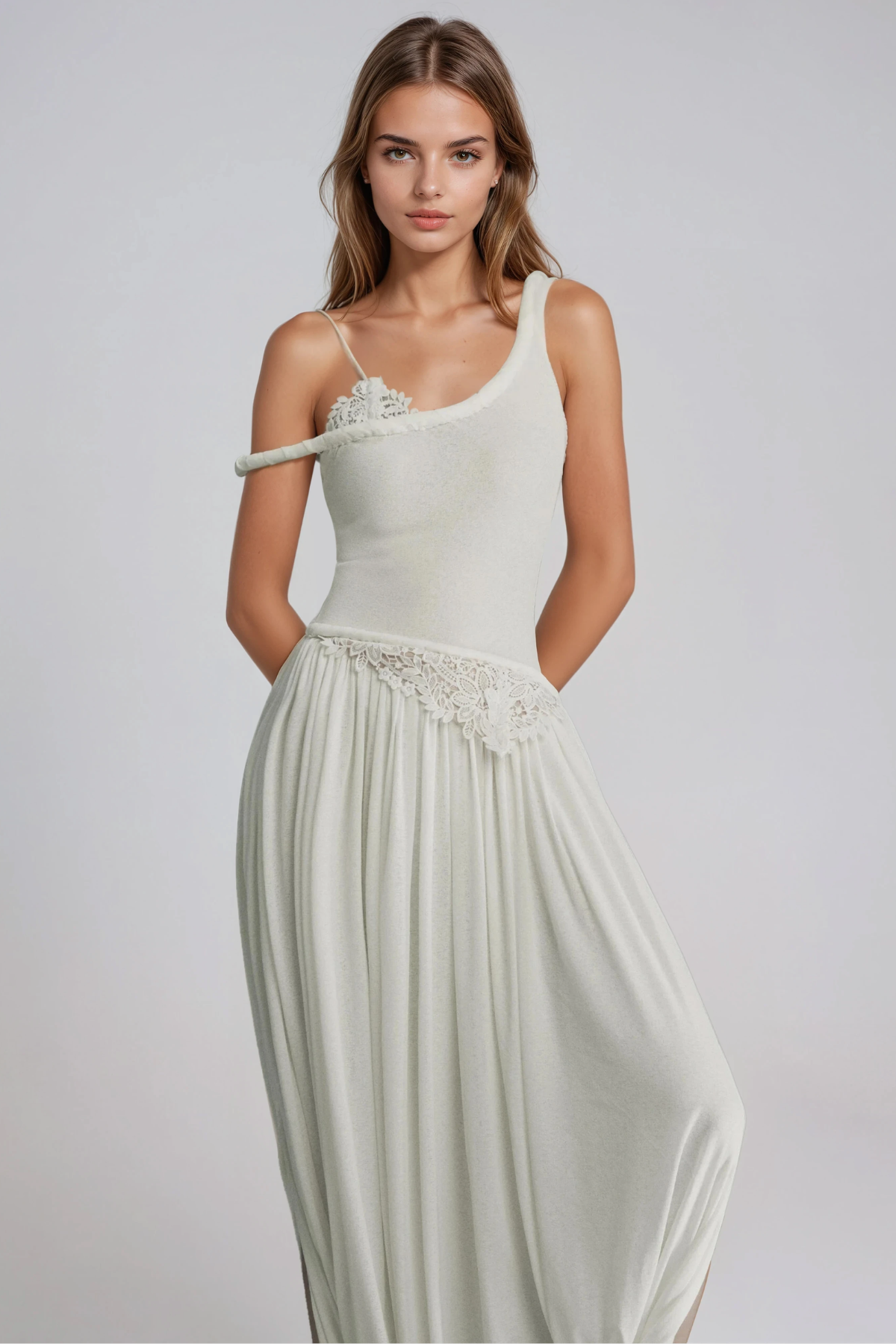 Dru Asymmetric Ruch Maxi Dress