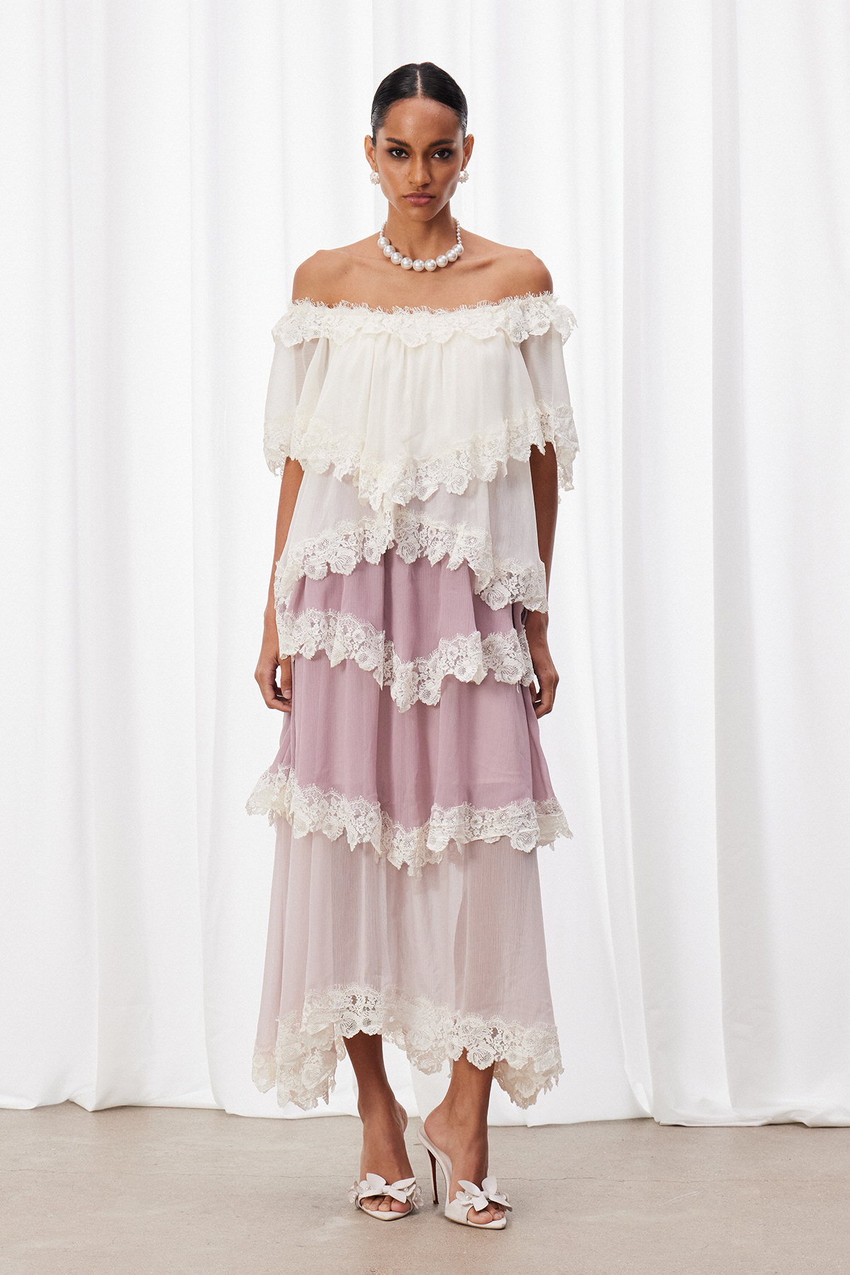 Drummond Off Shoulder Lace Maxi Dress