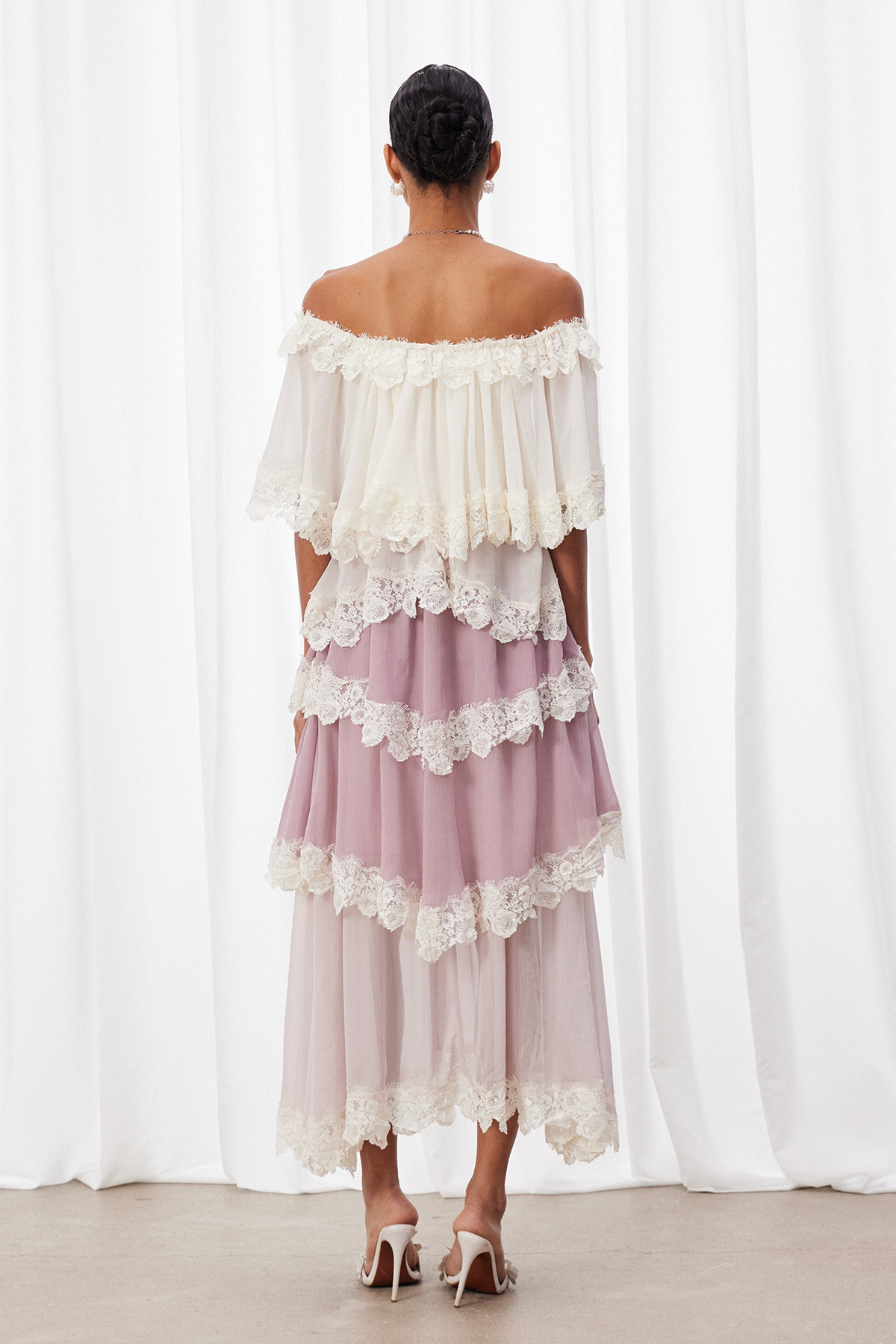 Drummond Off Shoulder Lace Maxi Dress