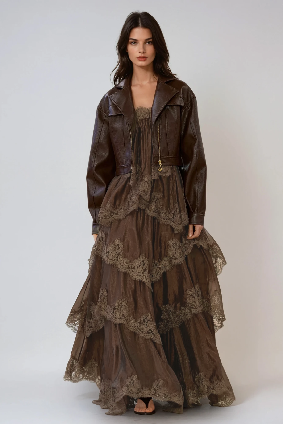 Drummond Spaghetti Lace Maxi Tiered Dress