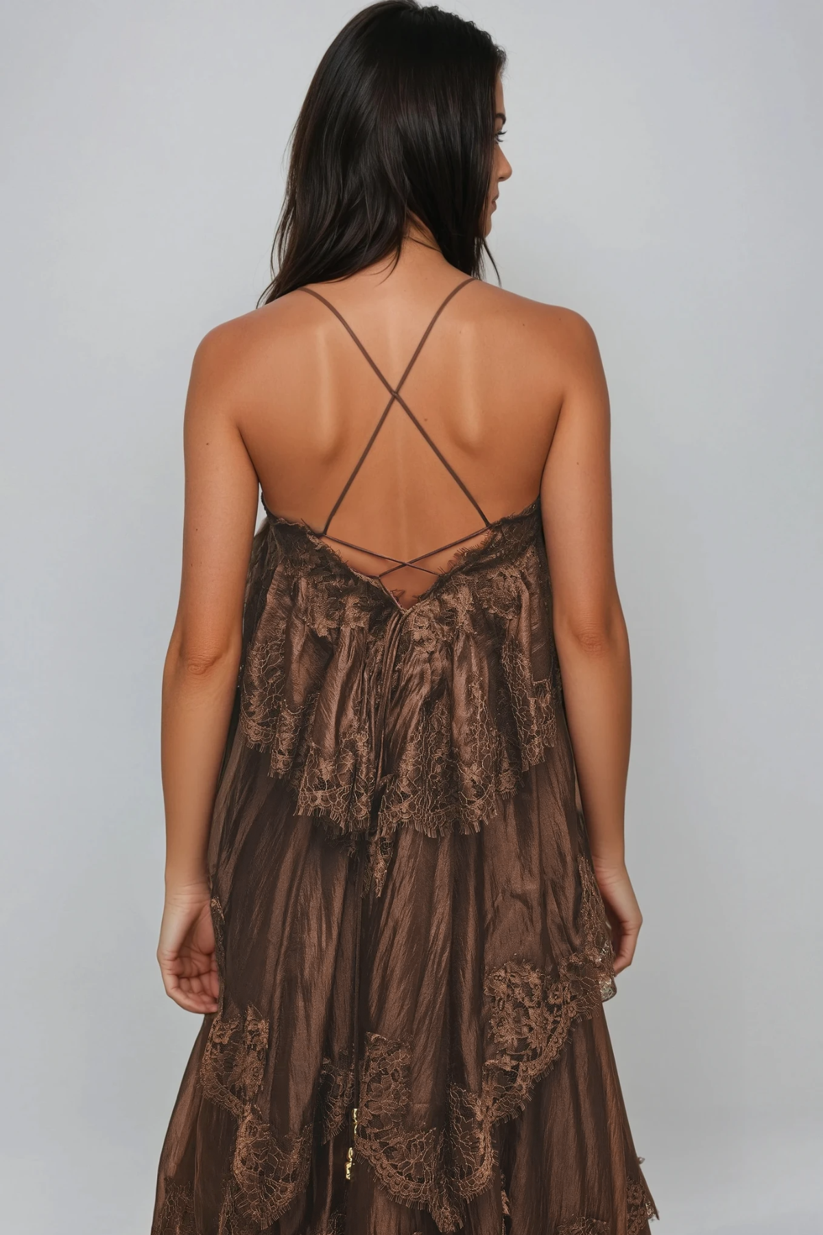 Drummond Spaghetti Lace Maxi Tiered Dress