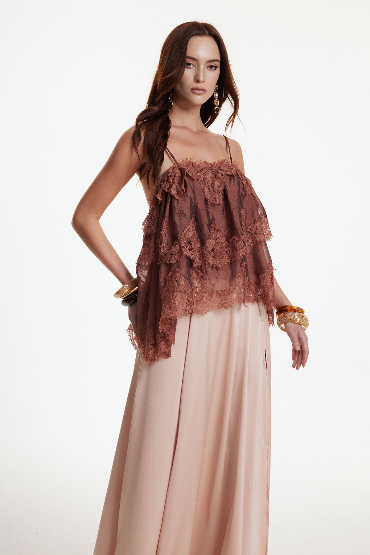 Drummond Spaghetti Ruffle Lace Top