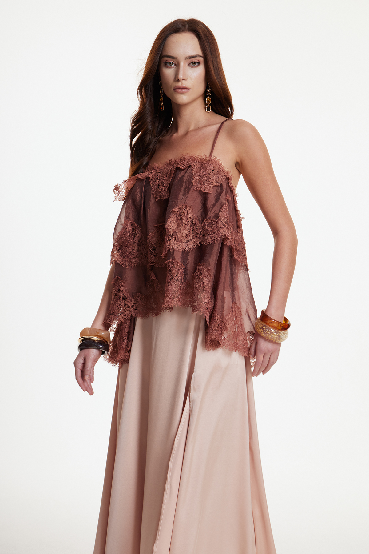 Drummond Spaghetti Ruffle Lace Top