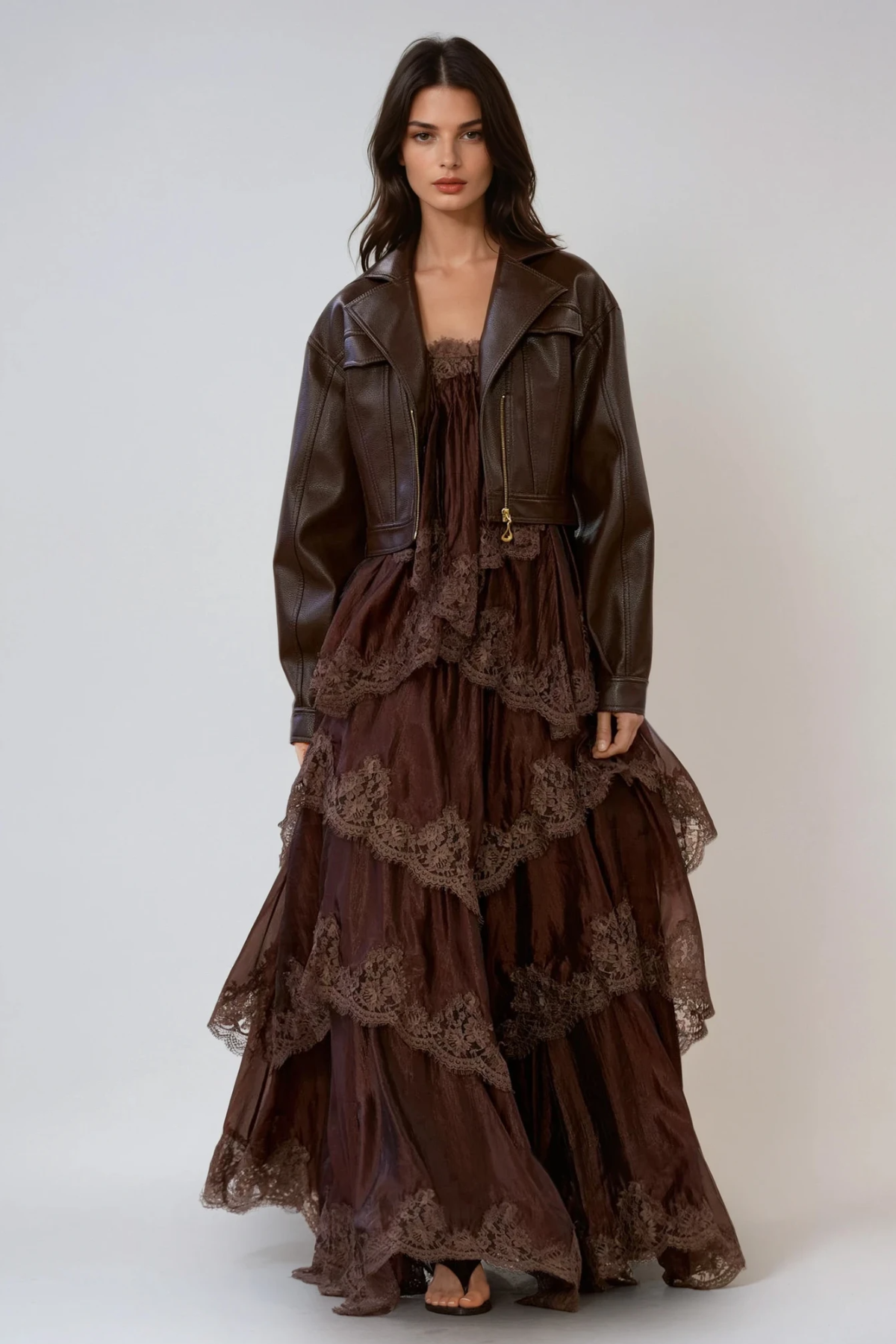 Drummond Spaghetti Lace Maxi Tiered Dress