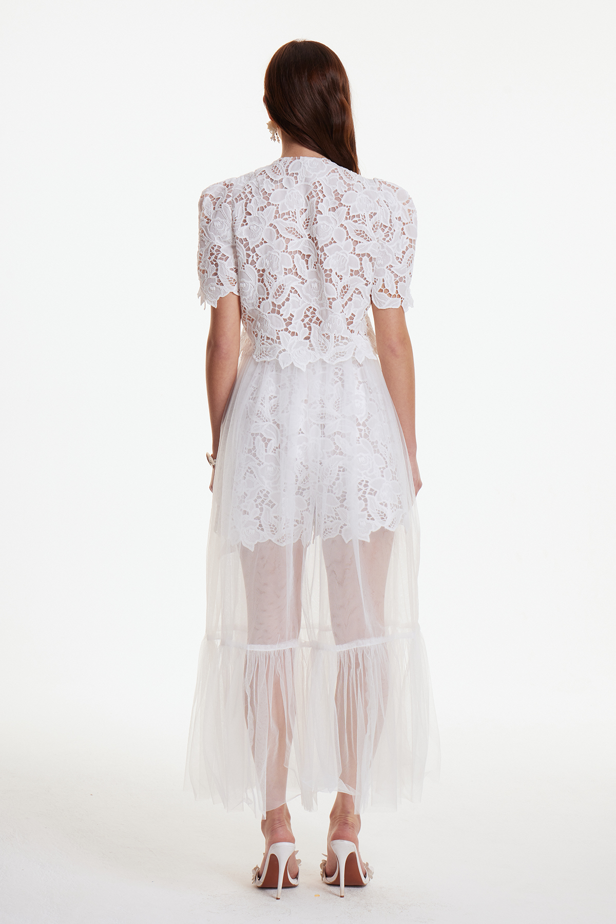 Dua Floral Cutout Three Piece Pants Set