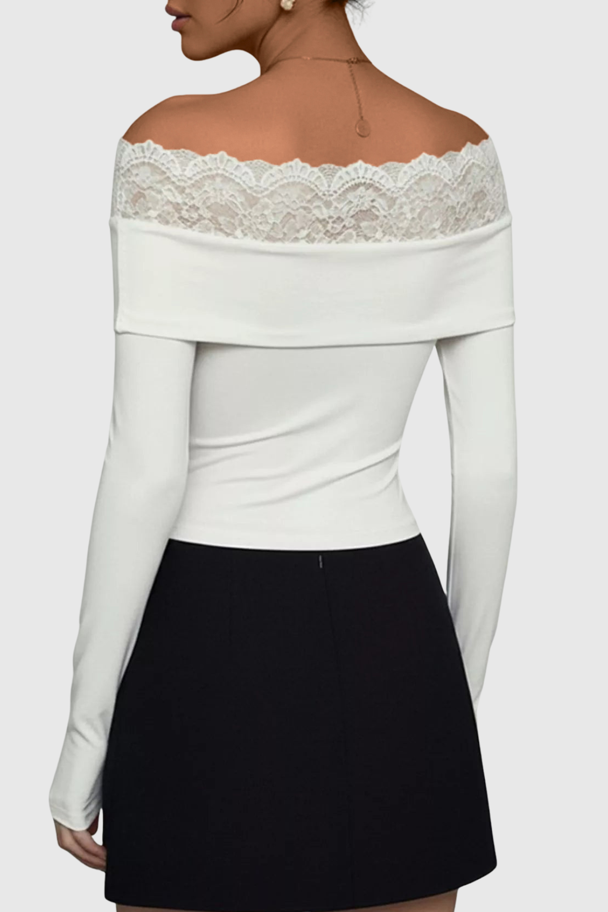 Dugald Lace Off Shoulder Twist Top In White