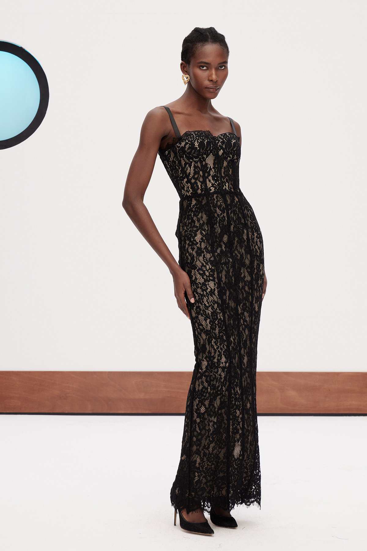 Dumisani Lace Maxi Dress In Black