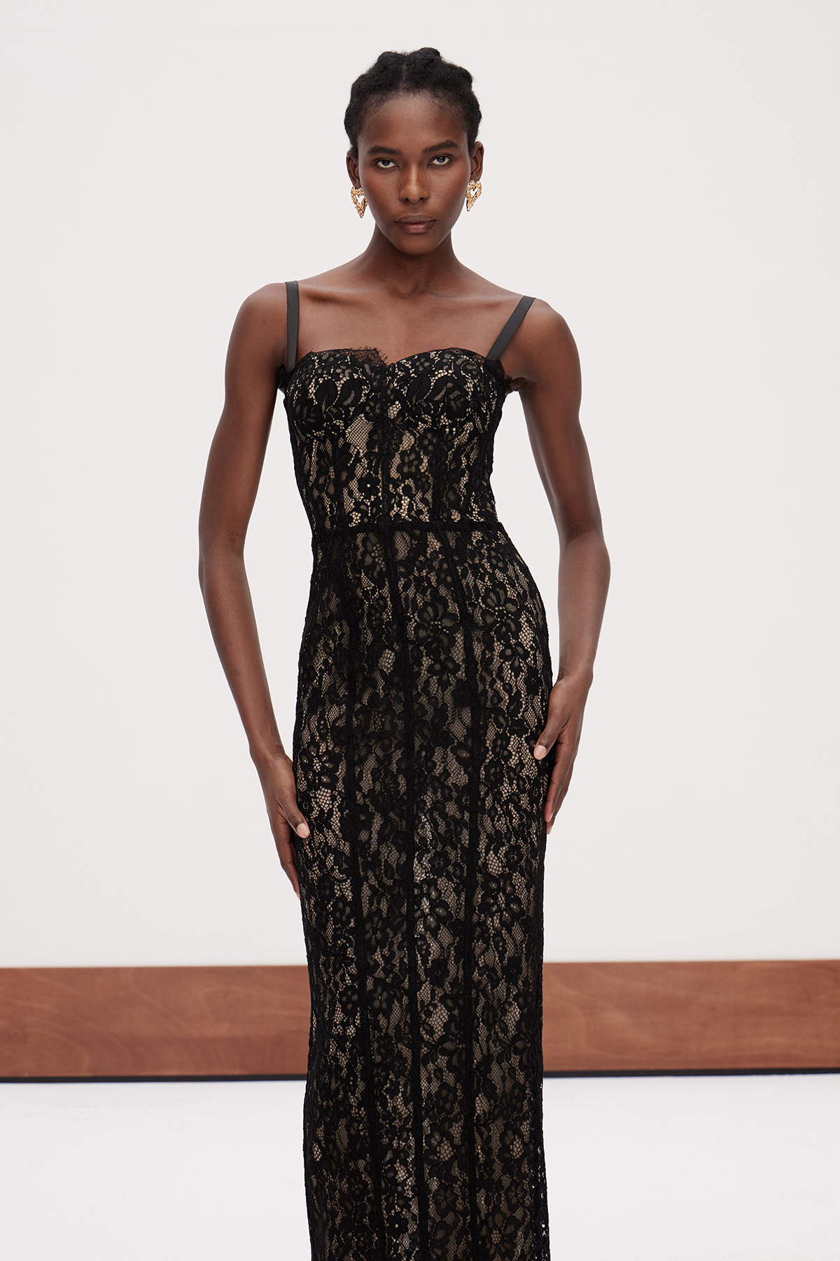 Dumisani Lace Maxi Dress In Black