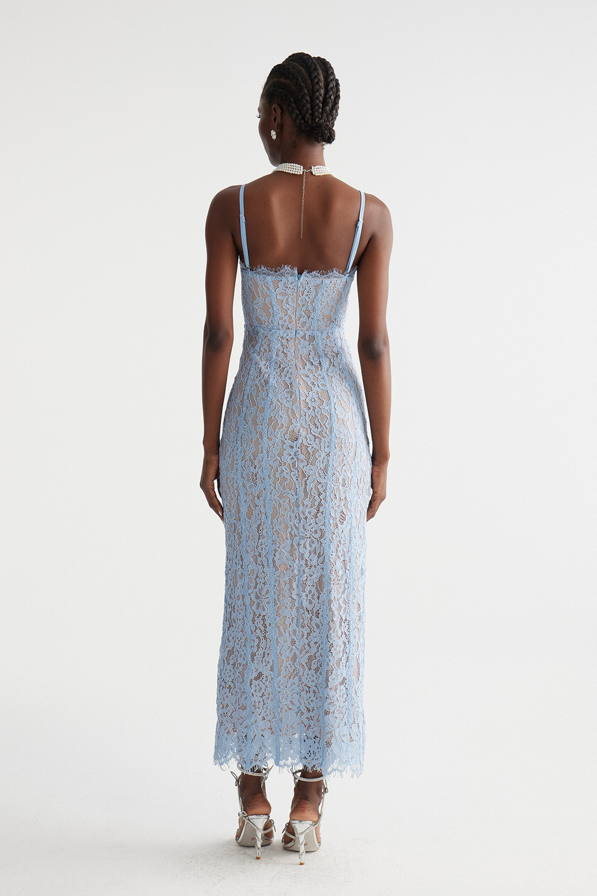Dumisani Lace Maxi Dress In Blue