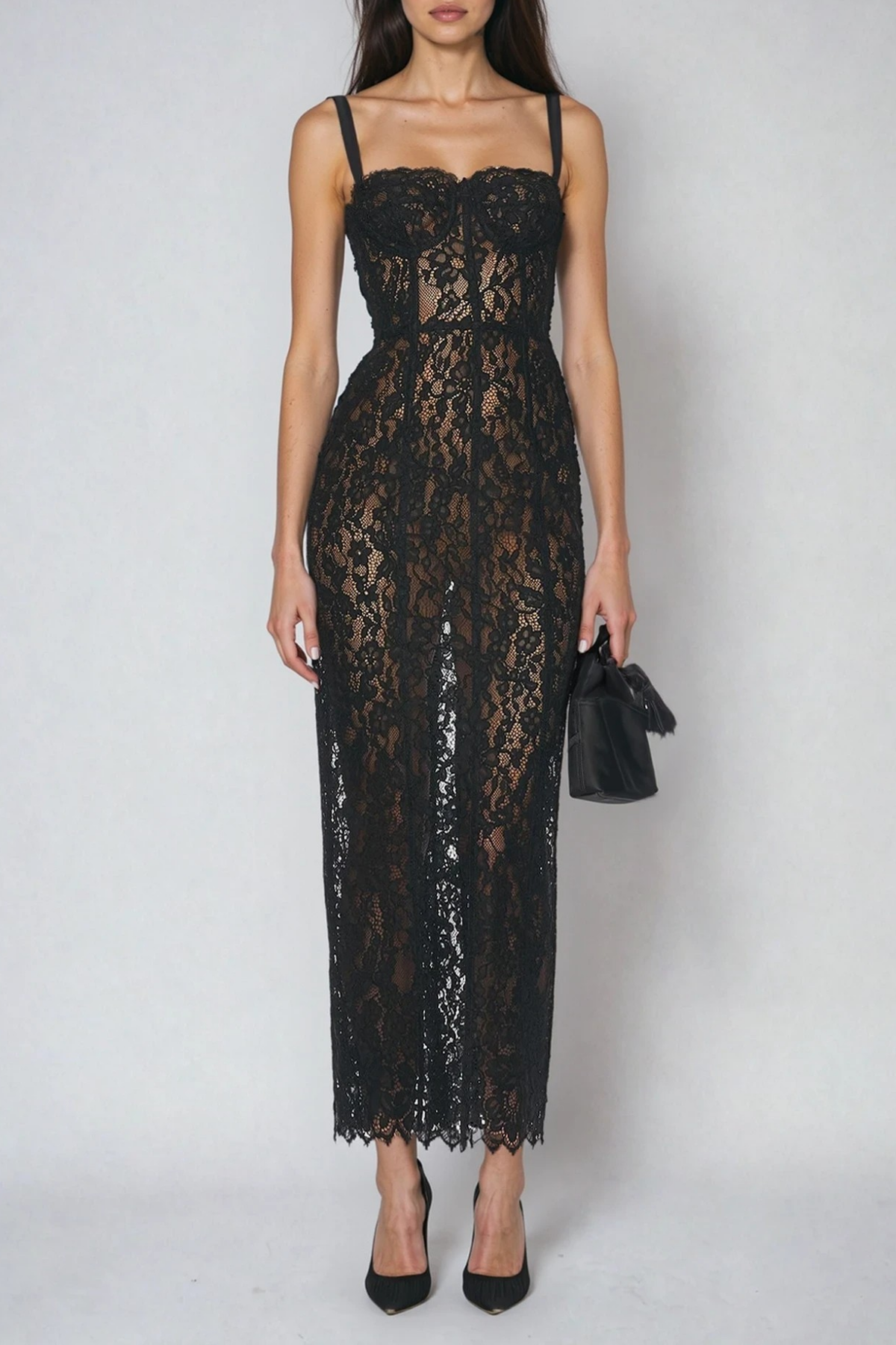 Dumisani Lace Maxi Dress In Black
