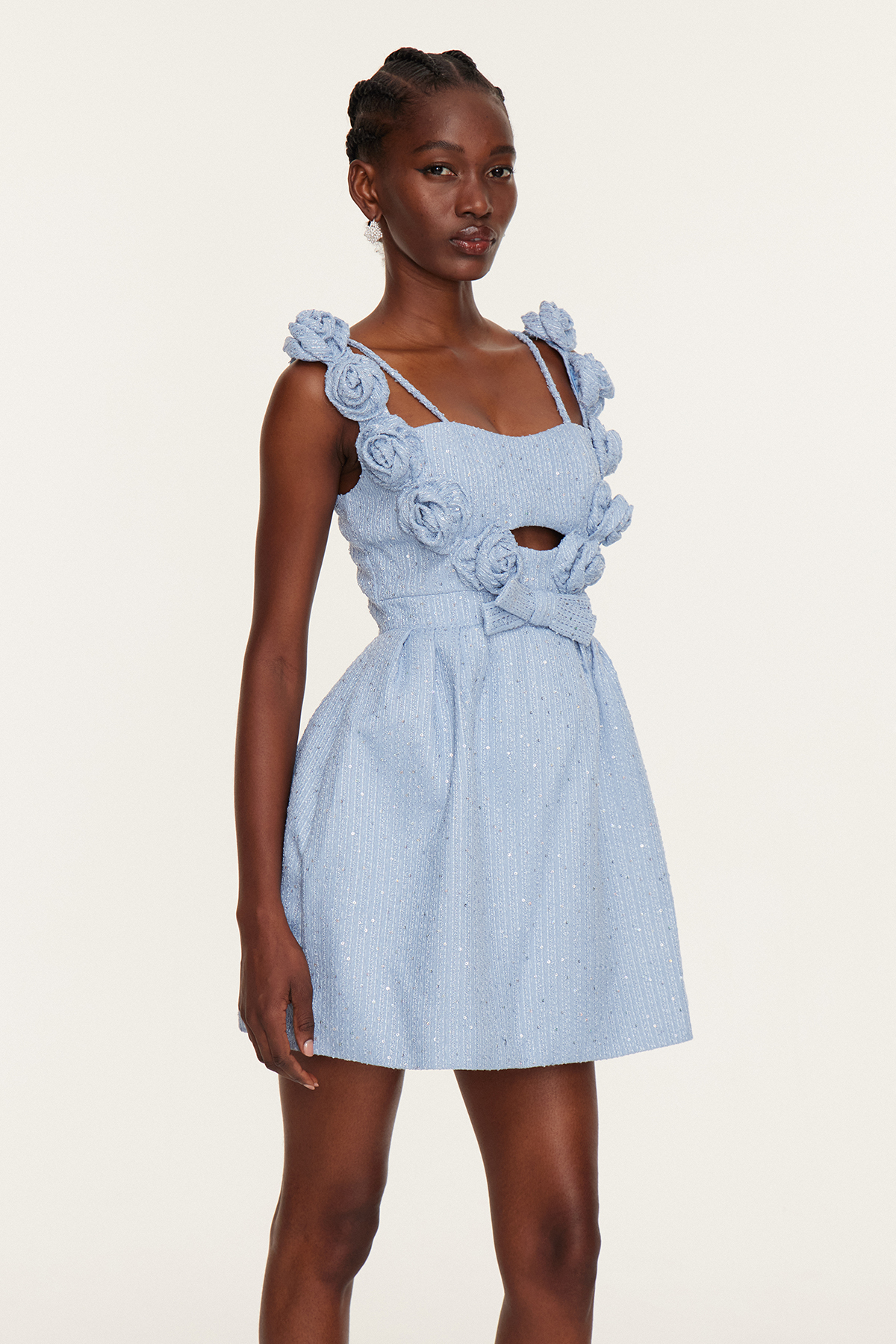 Dumitra Flower Cutout Mini Dress