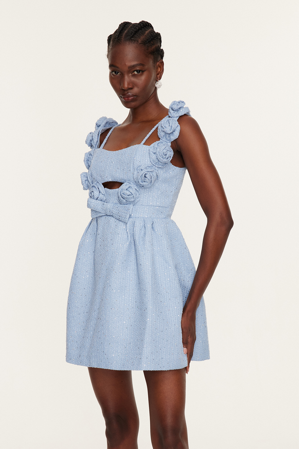 Dumitra Flower Cutout Mini Dress