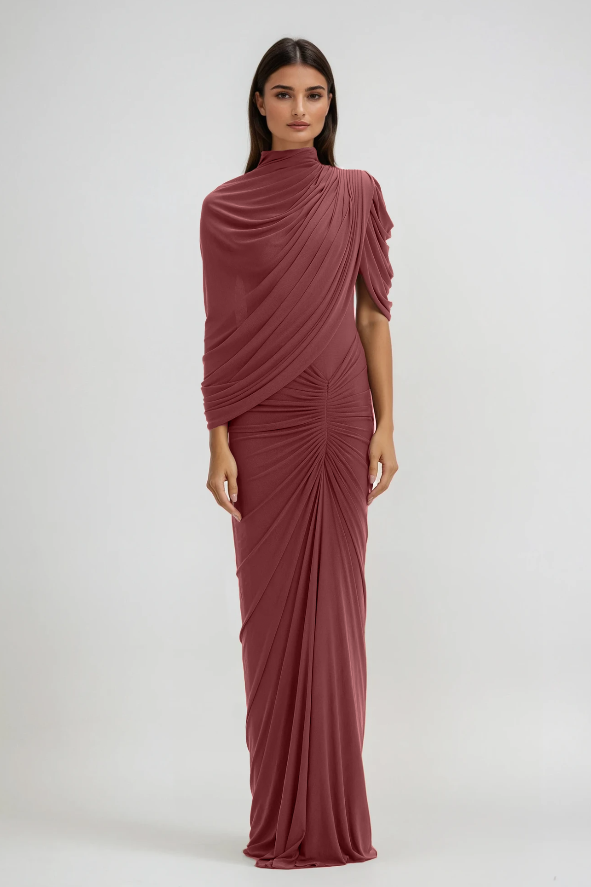 Dumitrita Draped Shawl Maxi Dress