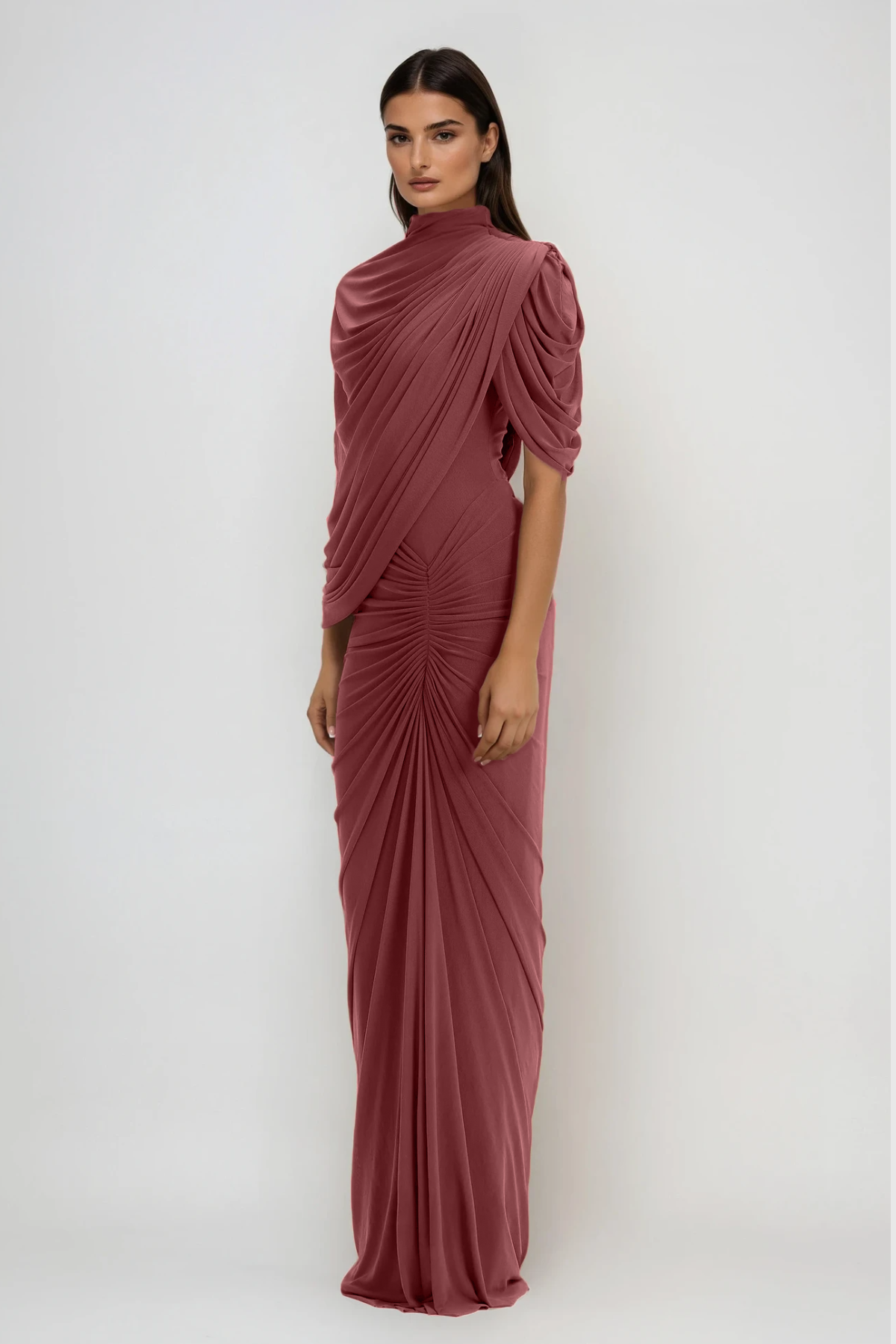 Dumitrita Draped Shawl Maxi Dress