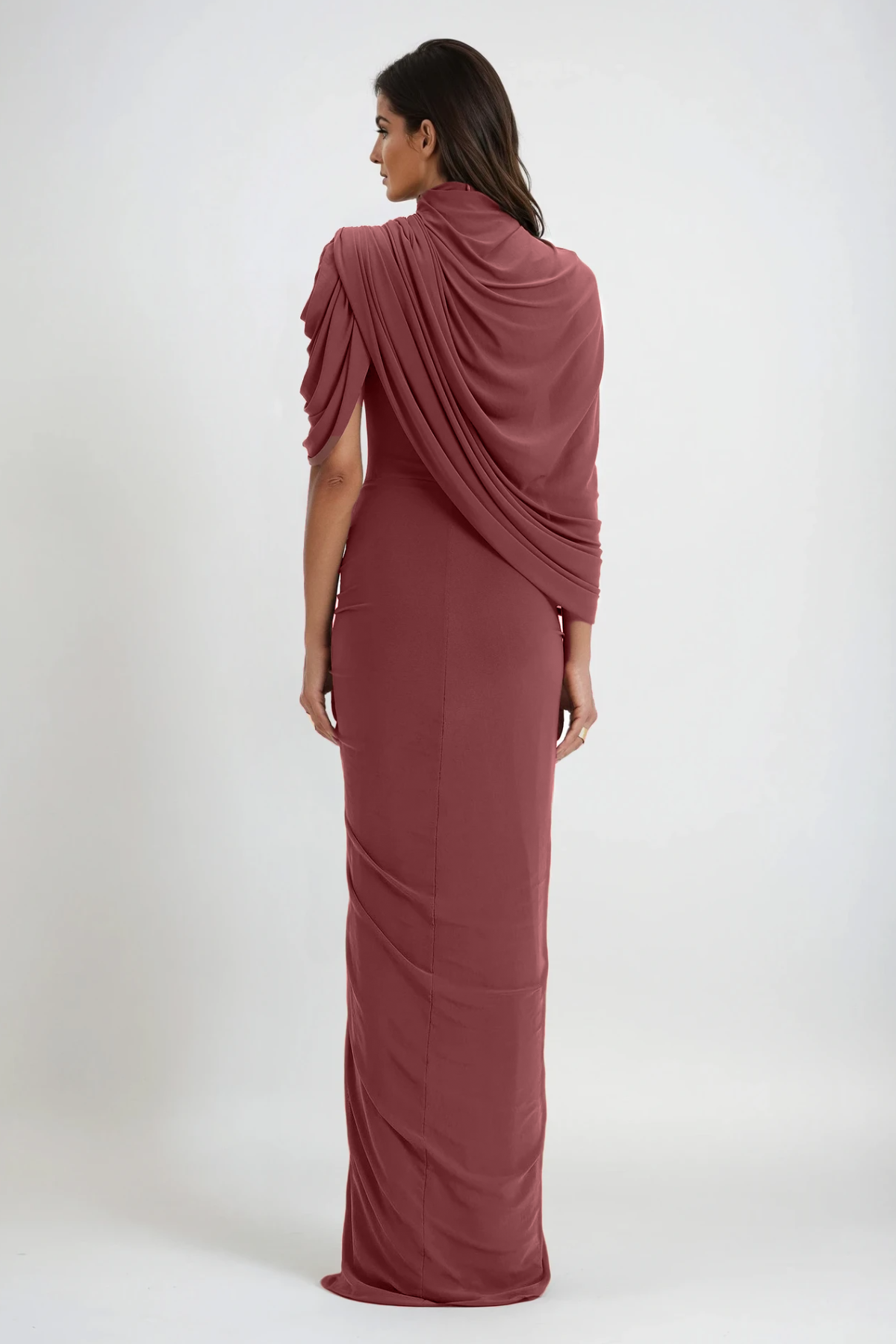 Dumitrita Draped Shawl Maxi Dress