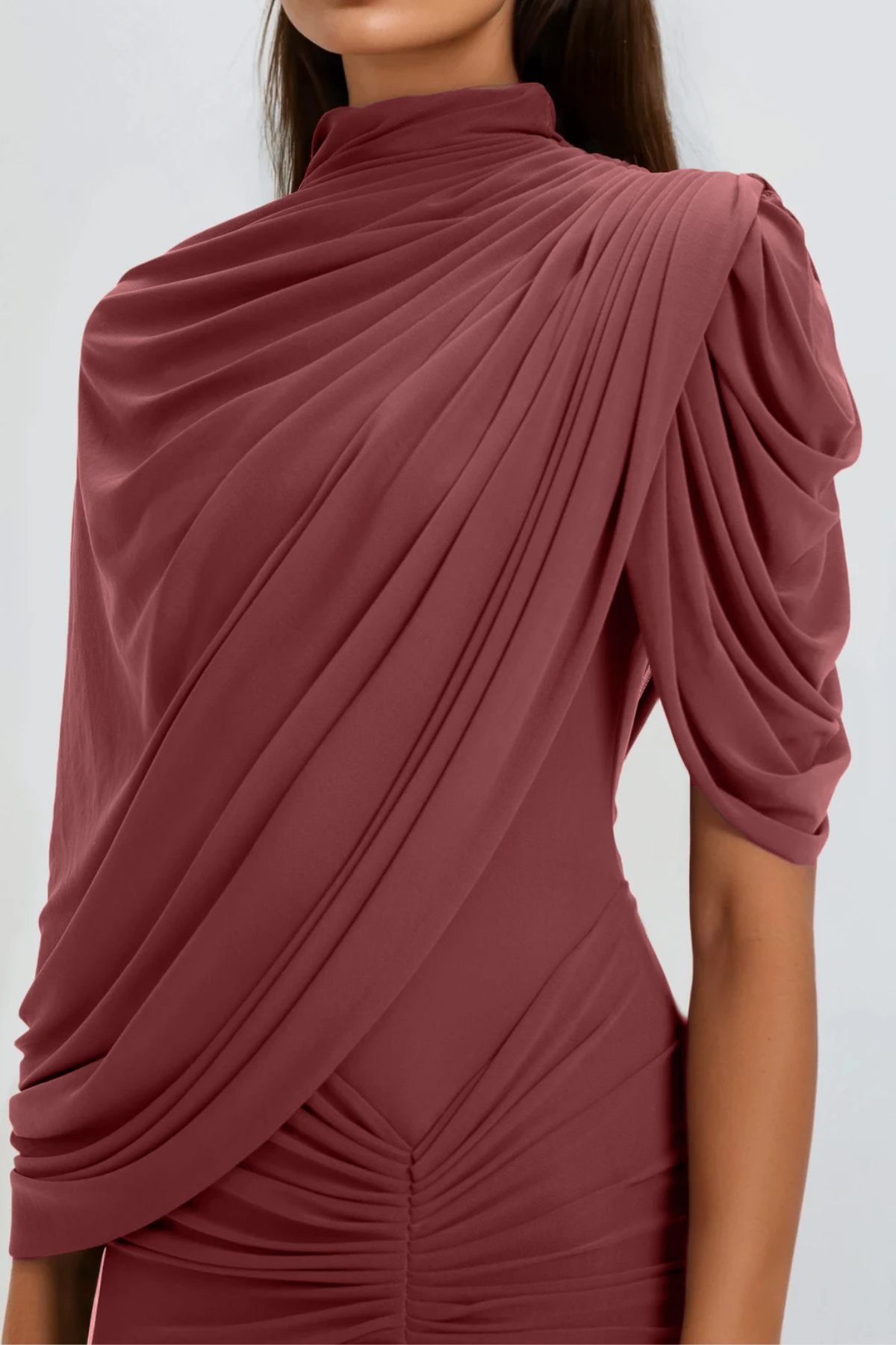 Dumitrita Draped Shawl Maxi Dress
