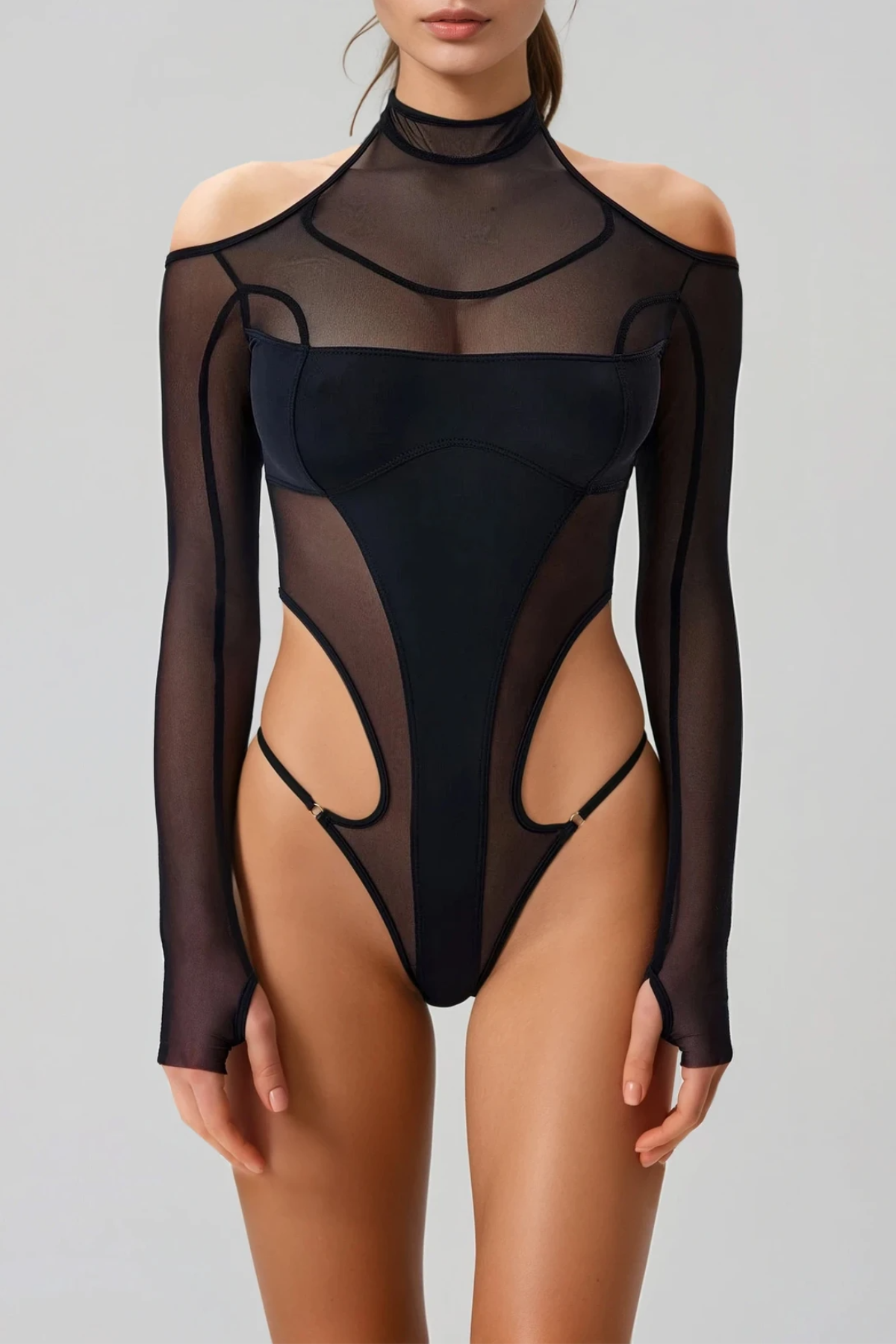 Dung Mesh Cutout Bodysuit