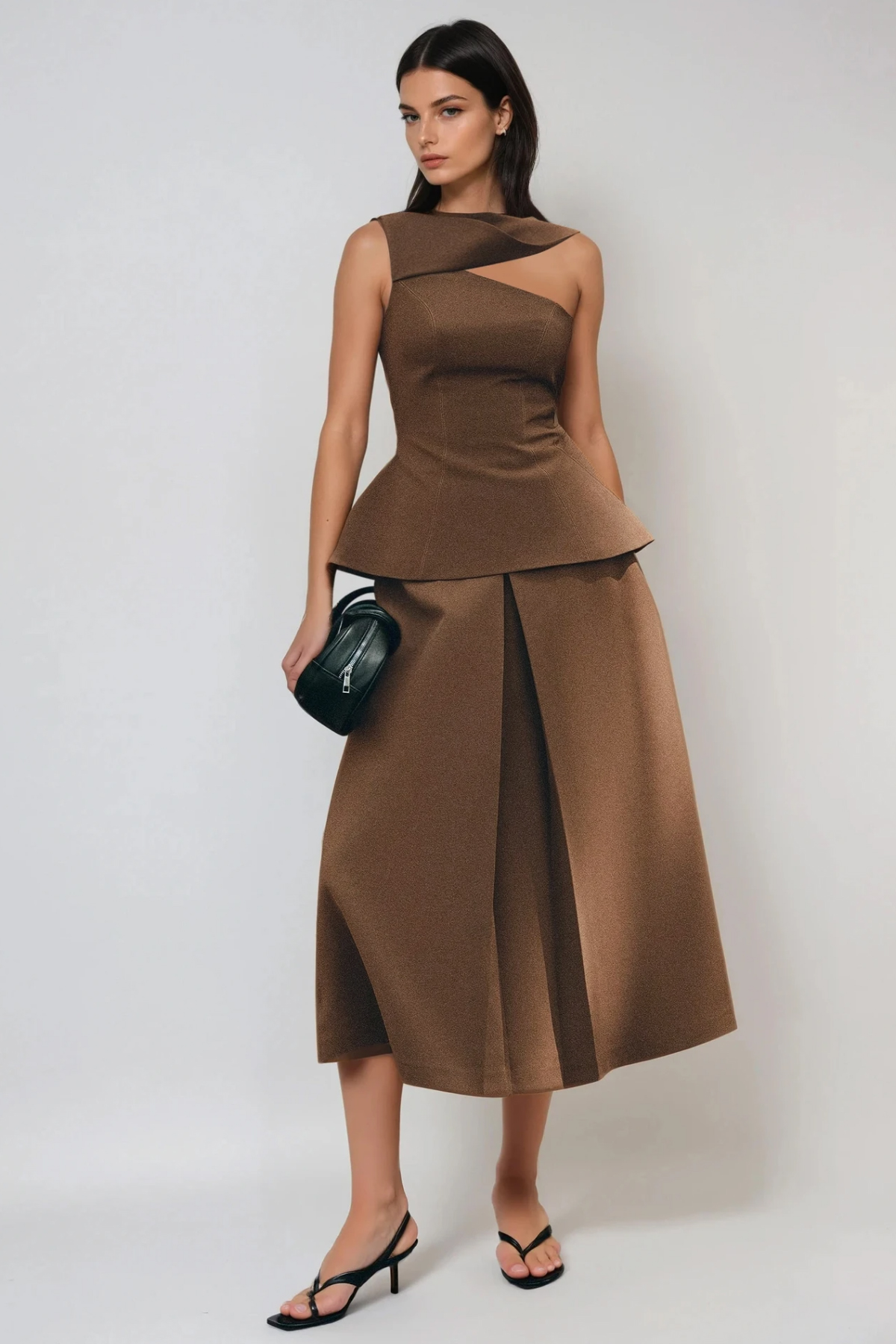 Dushyant Sleeveless Asymmetric Skirt Set