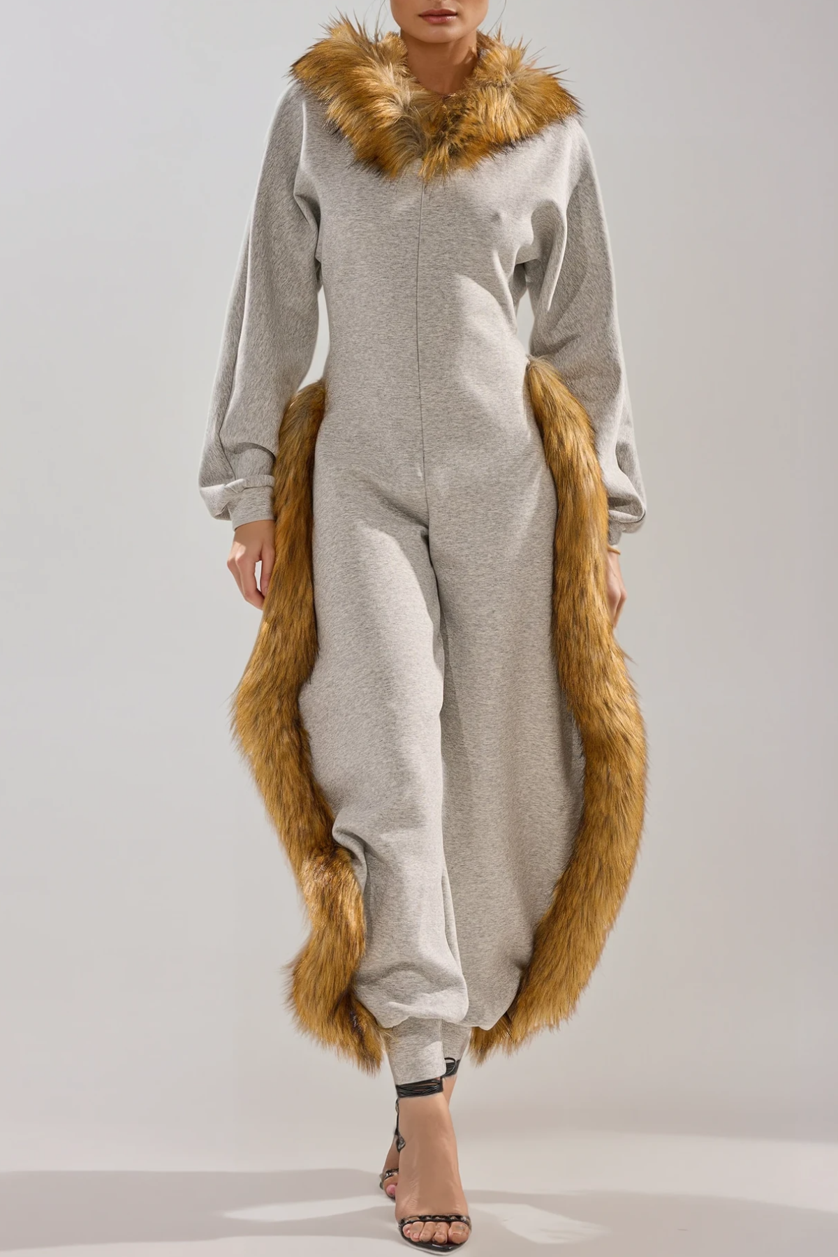 Dylis Faux Fur Barrel Jumpsuit