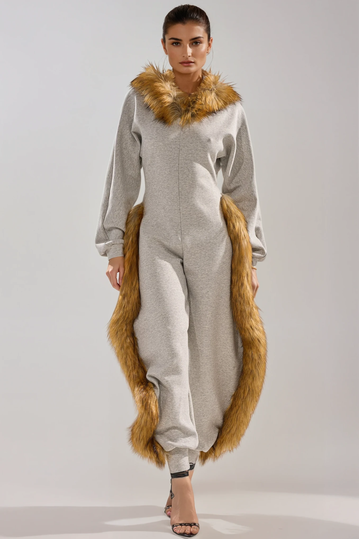 Dylis Faux Fur Barrel Jumpsuit