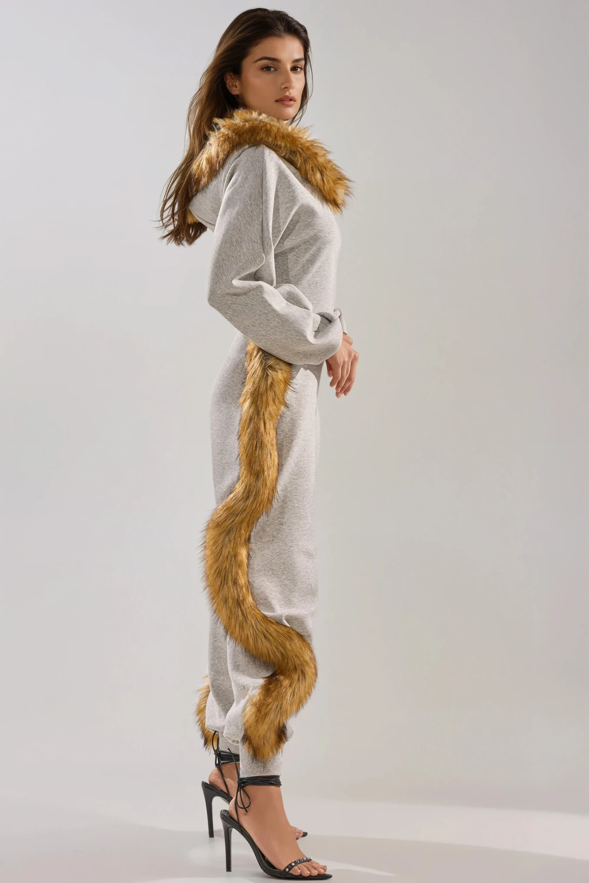 Dylis Faux Fur Barrel Jumpsuit