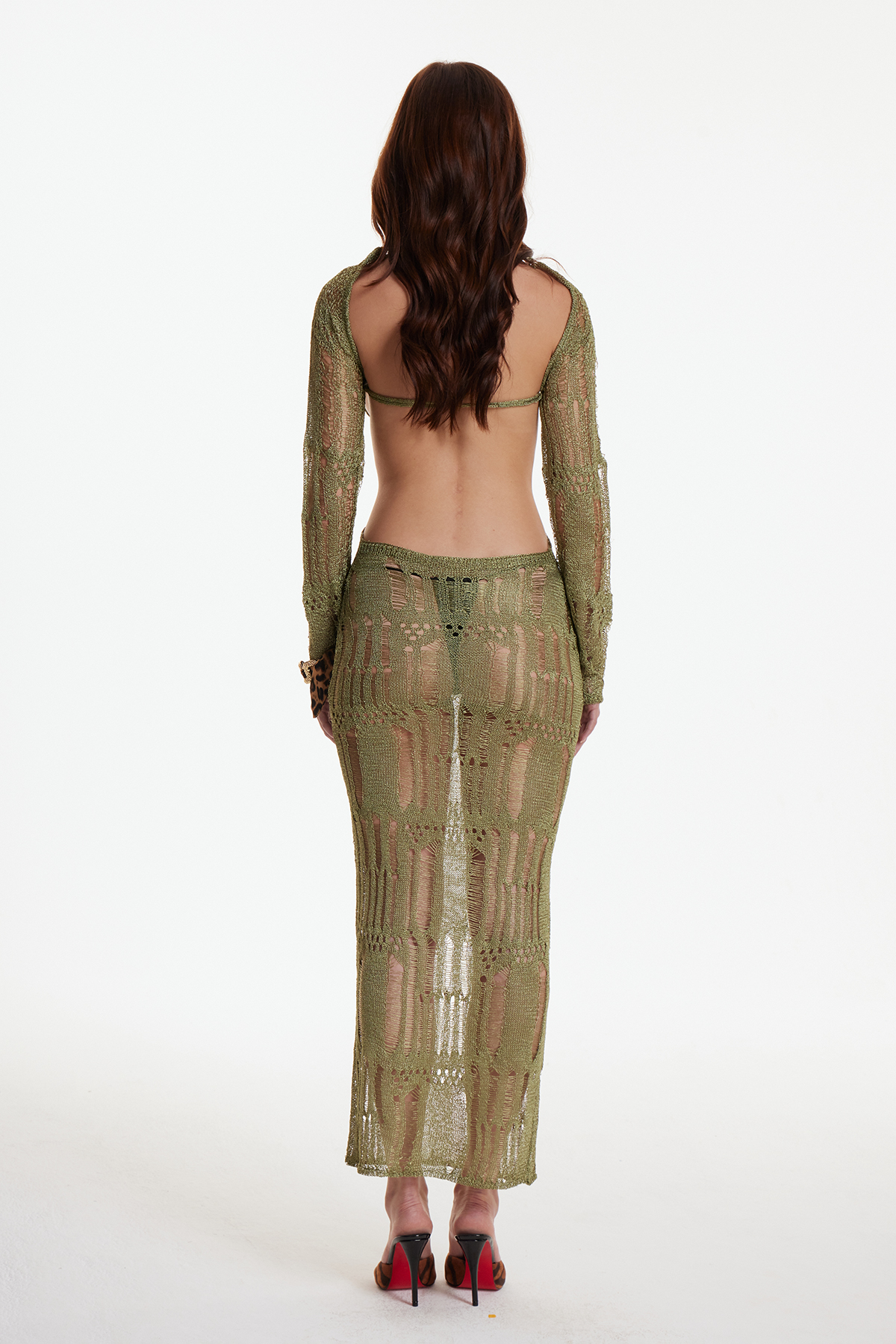 Dzana Backless Ripped Maxi Dress