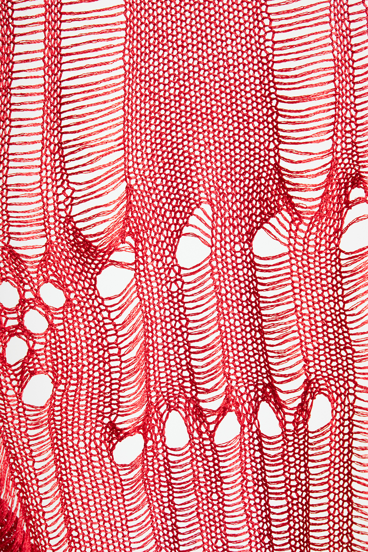 Dzana Backless Ripped Maxi Dress In Red