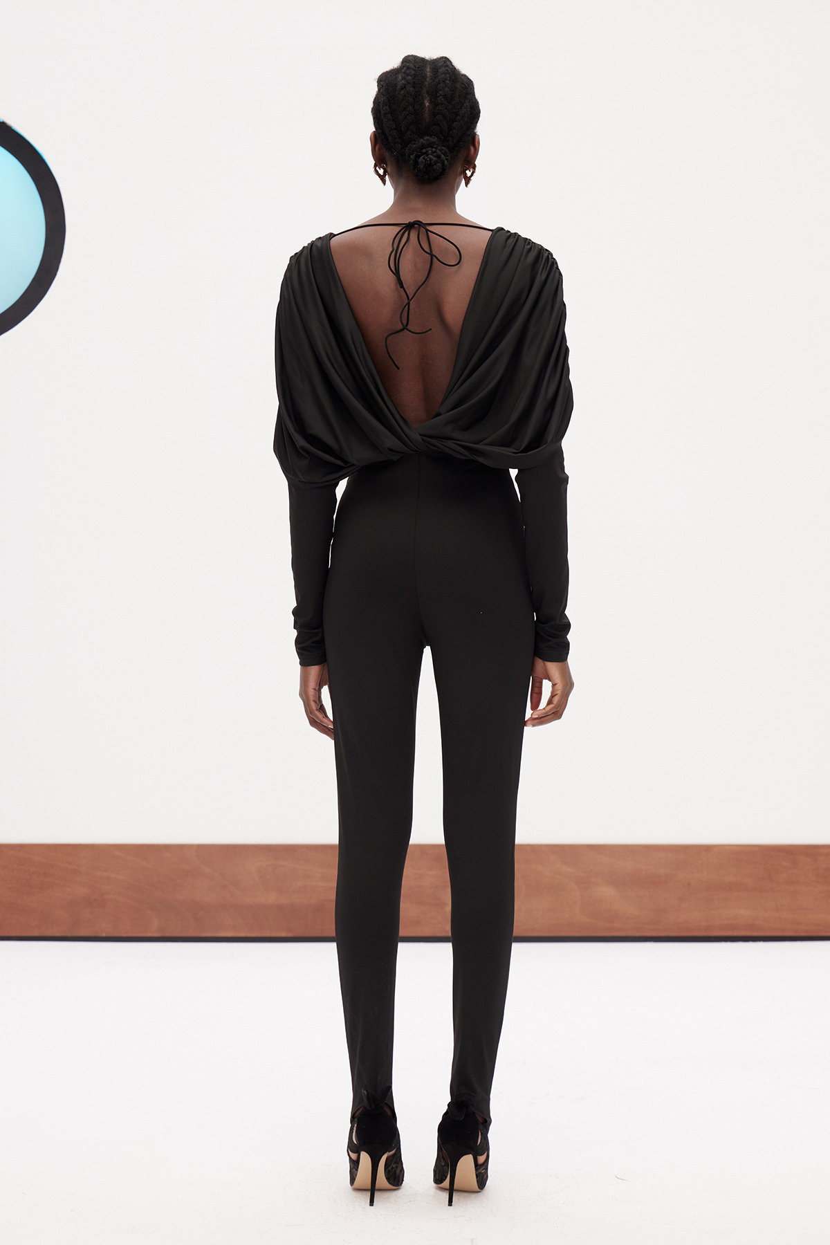 Dzianis Plunge Draped Jumpsuit