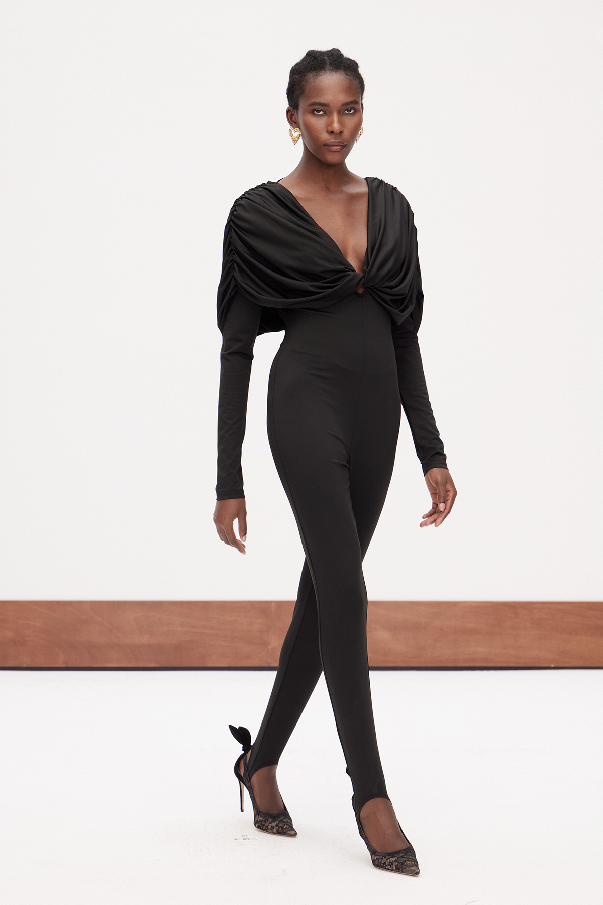 Dzianis Plunge Draped Jumpsuit