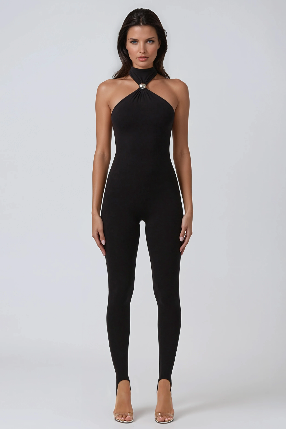 Dzsenifer Halter Neck Bodycon Jumpsuit