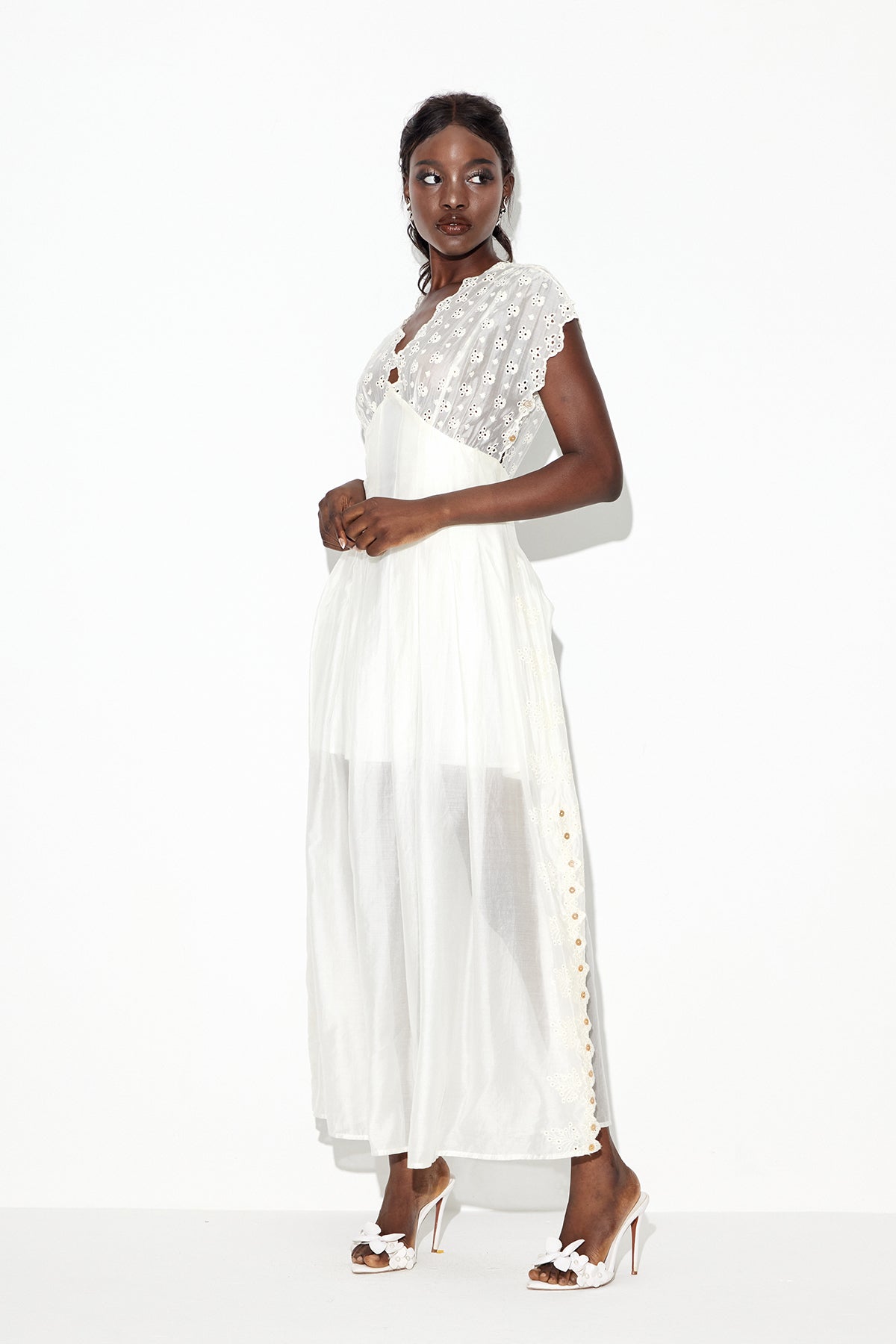 Eadburg Ruch Plunge Maxi Dress