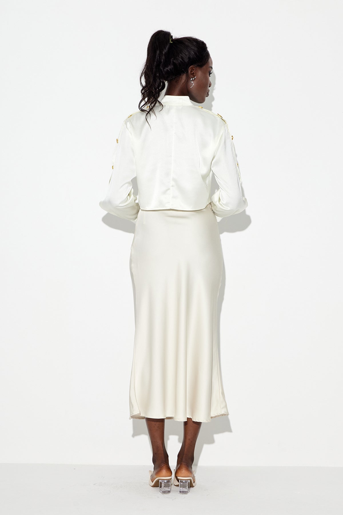 Eadric Deconstruct Tie Up Shirt In White