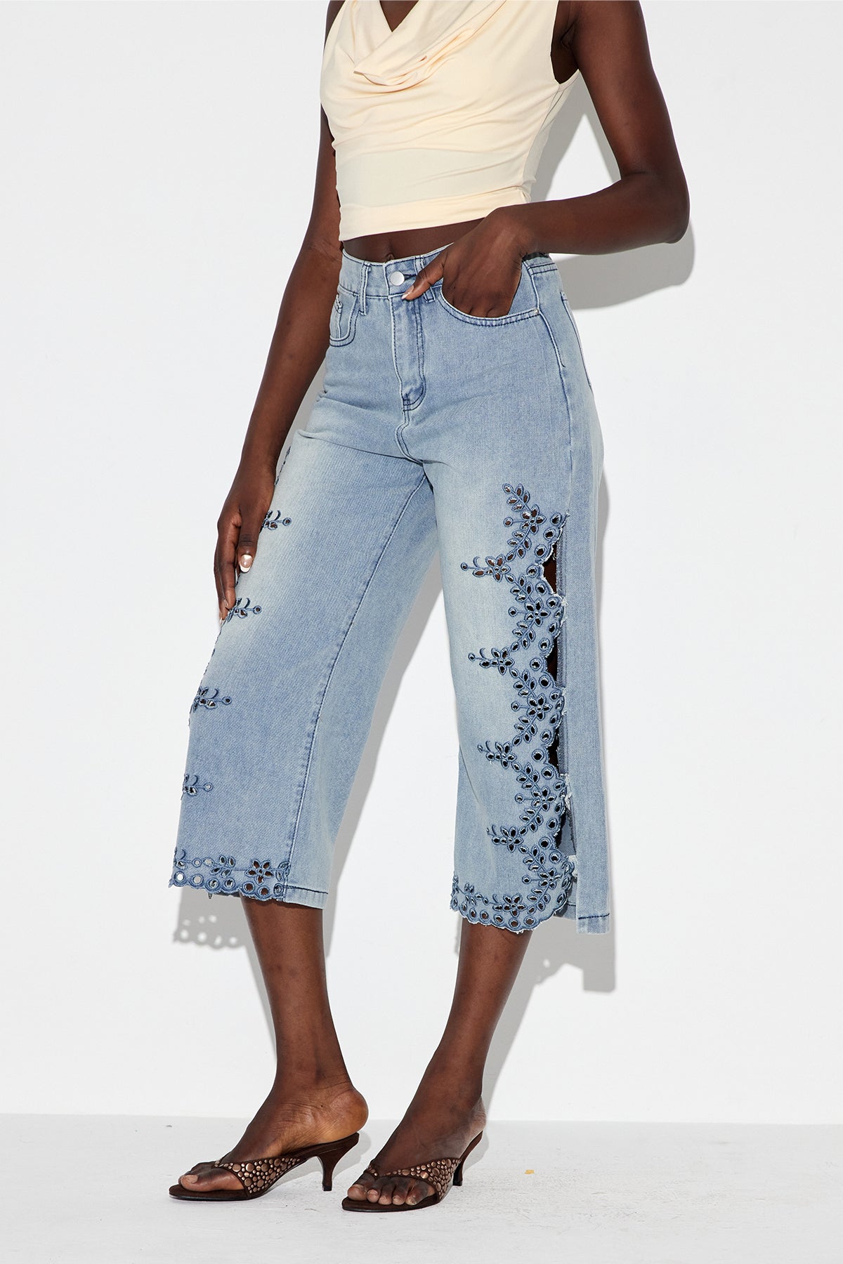 Ealdhelm Flower Cutout Jeans