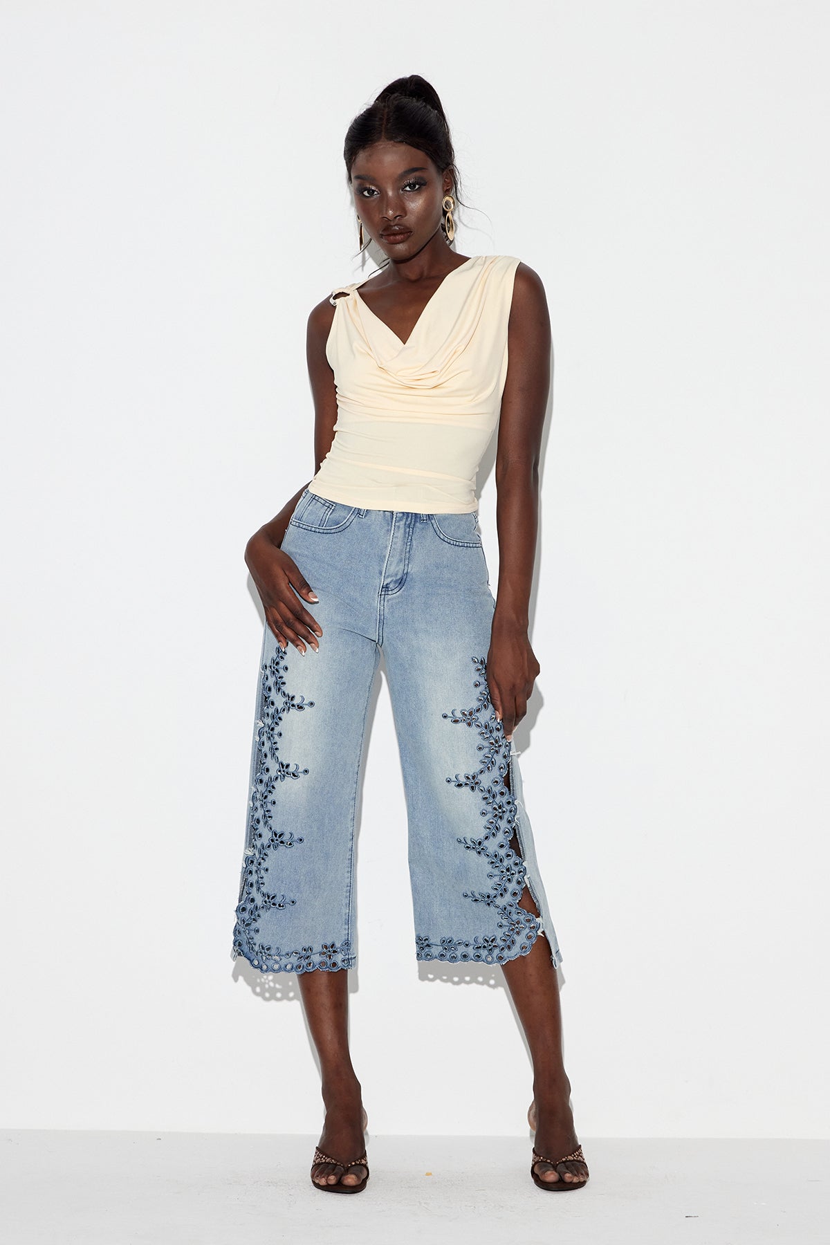 Ealdhelm Flower Cutout Jeans