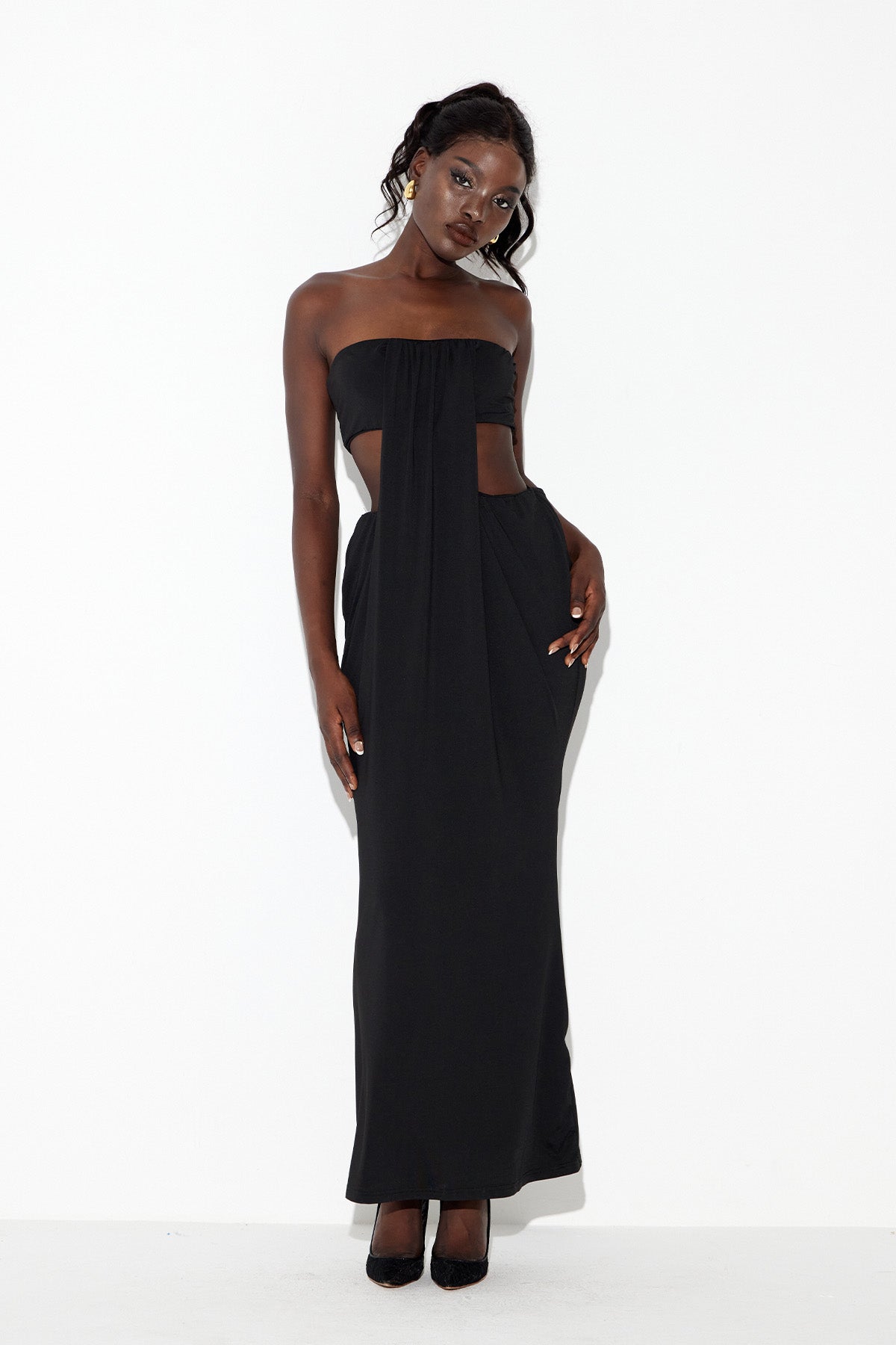 Ebrahim Cutout Ruch Maxi Dress