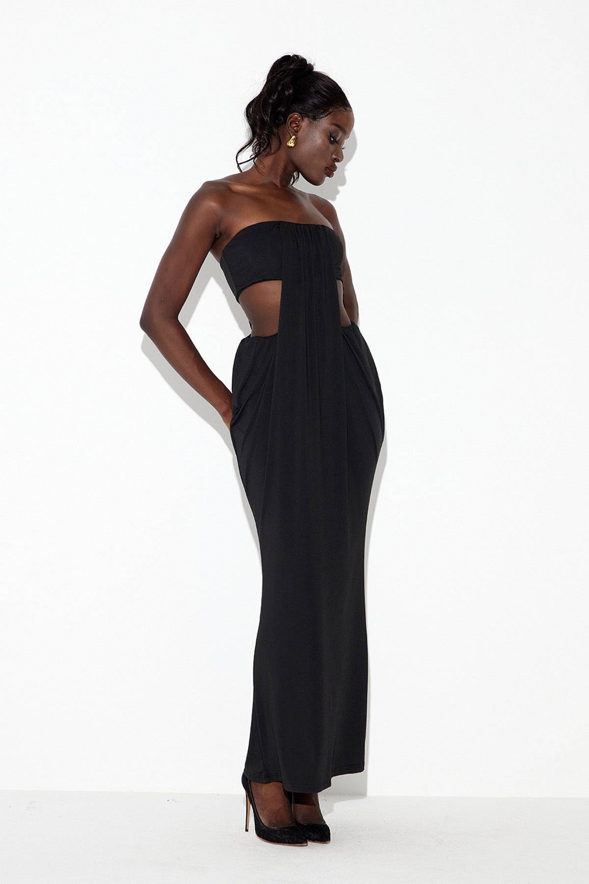 Ebrahim Cutout Ruch Maxi Dress
