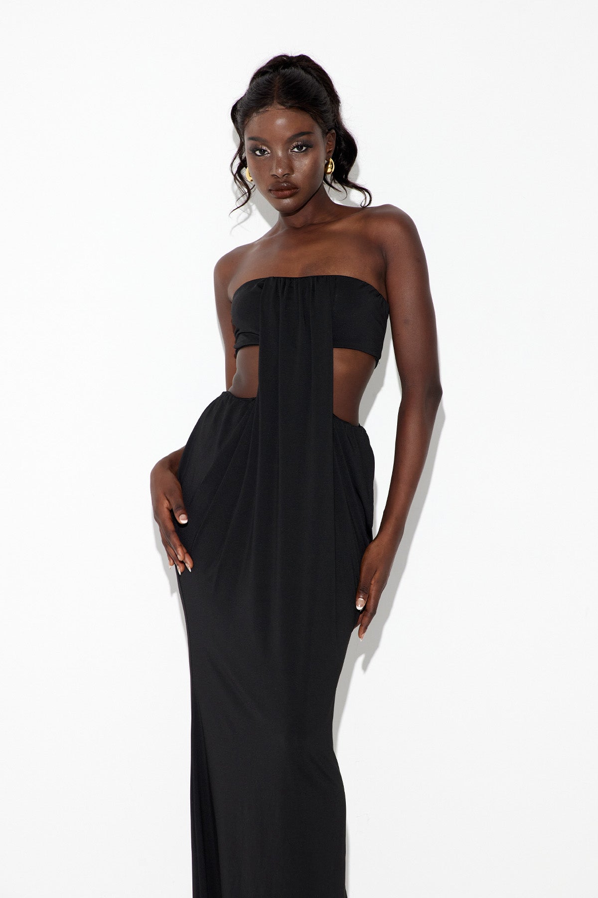 Ebrahim Cutout Ruch Maxi Dress
