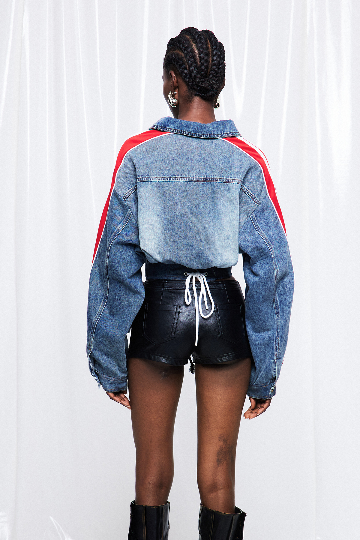 Edelgard Stripe Corset Denim Top