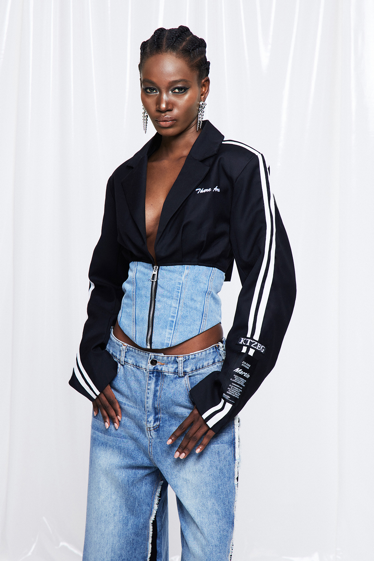 Edelgard Stripe Deconstruct Denim Top