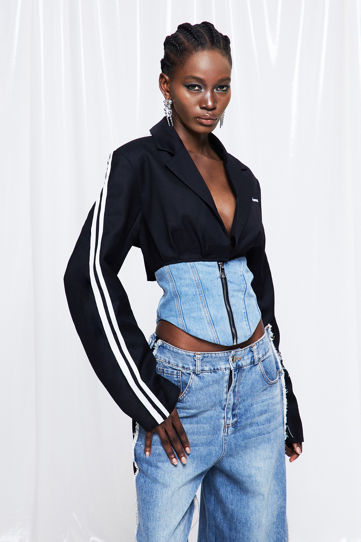 Edelgard Stripe Deconstruct Denim Top