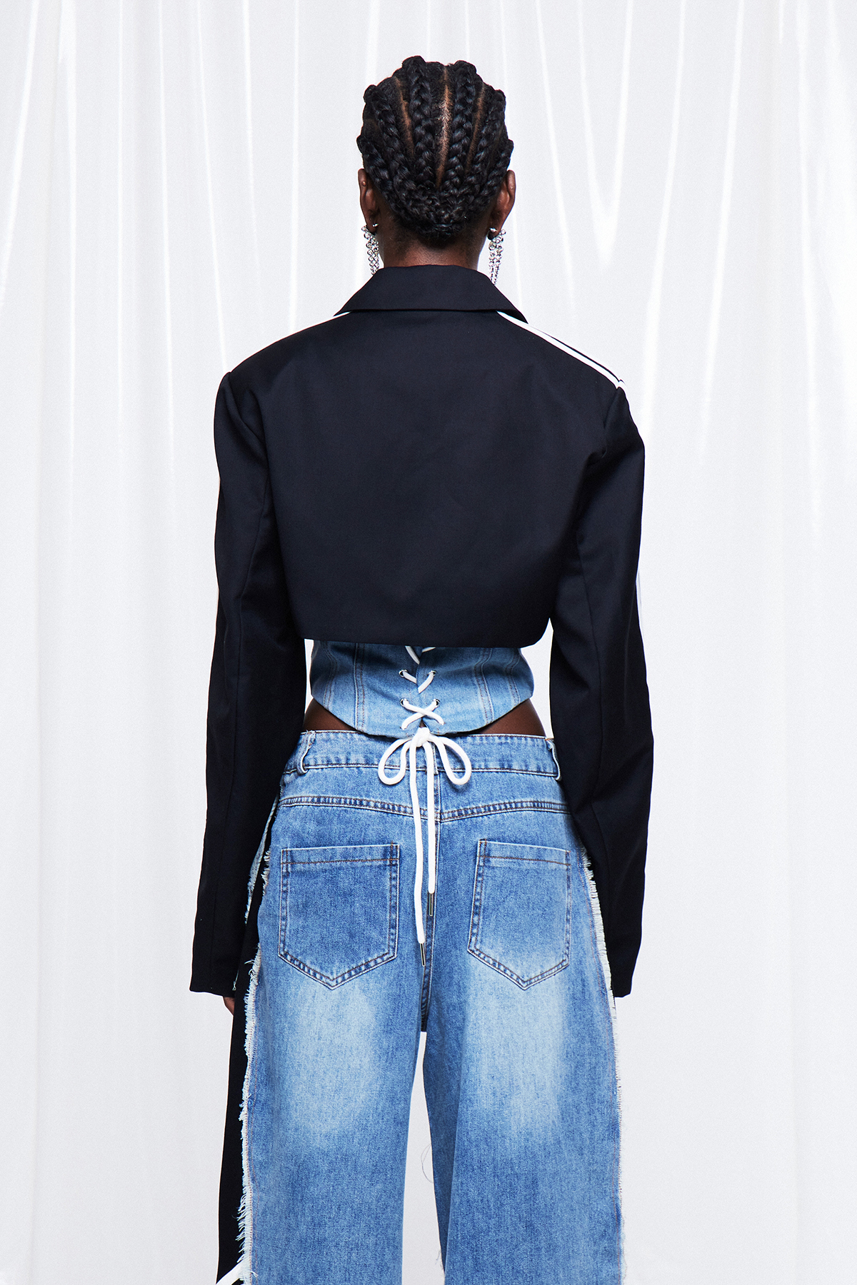 Edelgard Stripe Deconstruct Denim Top