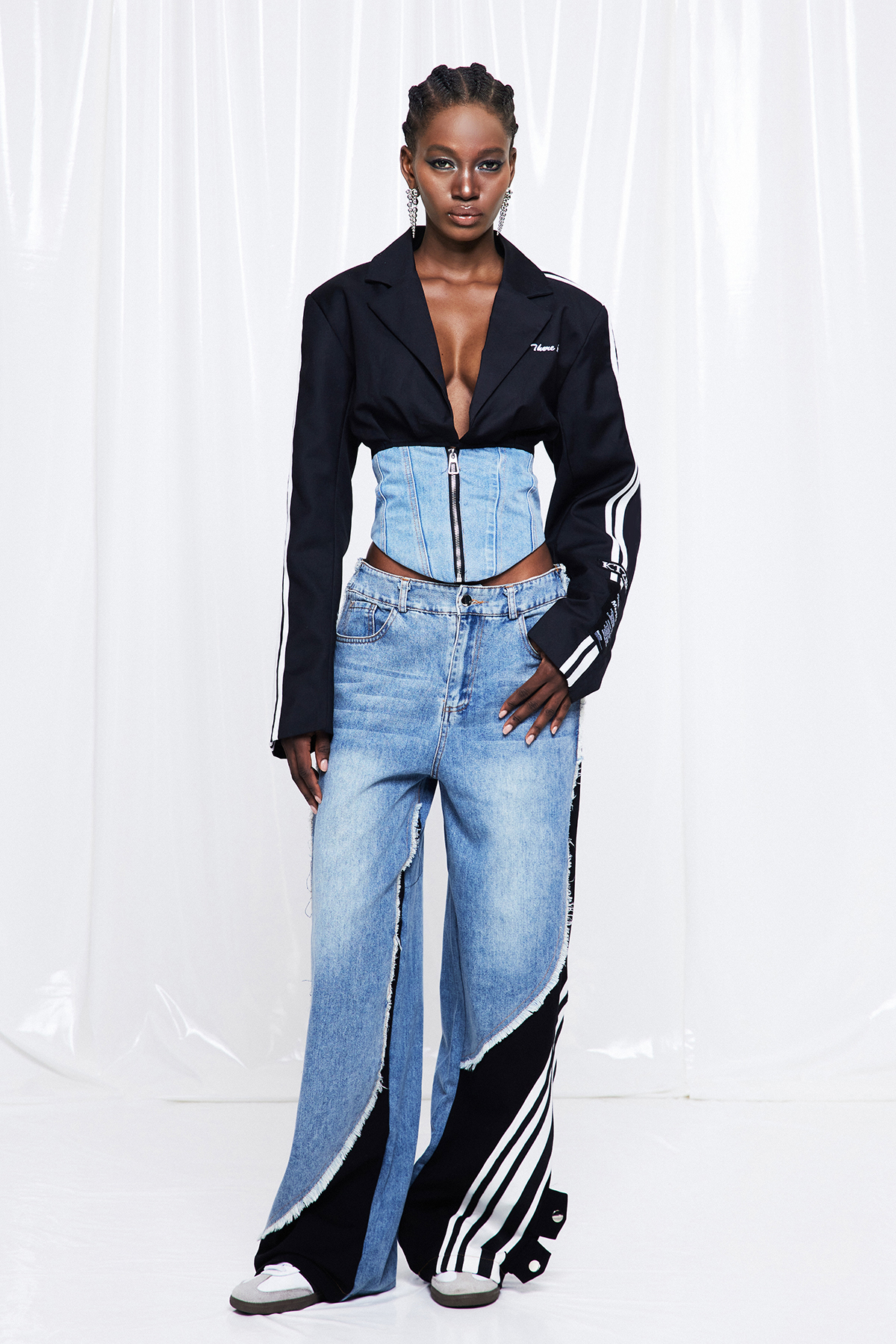 Edelgard Stripe Deconstruct Denim Top