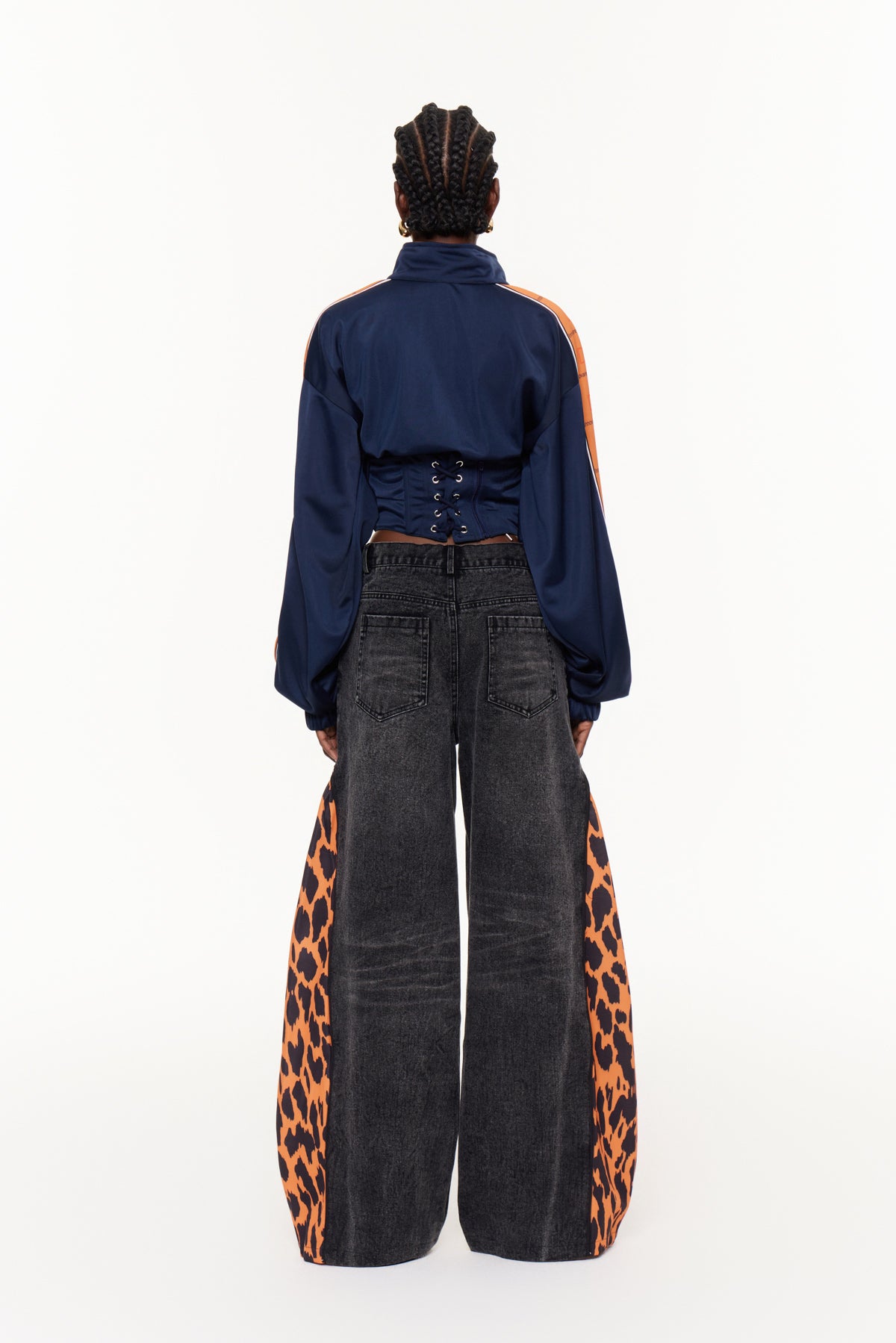 Edelmira Deconstruct Leopard Barrel Jeans