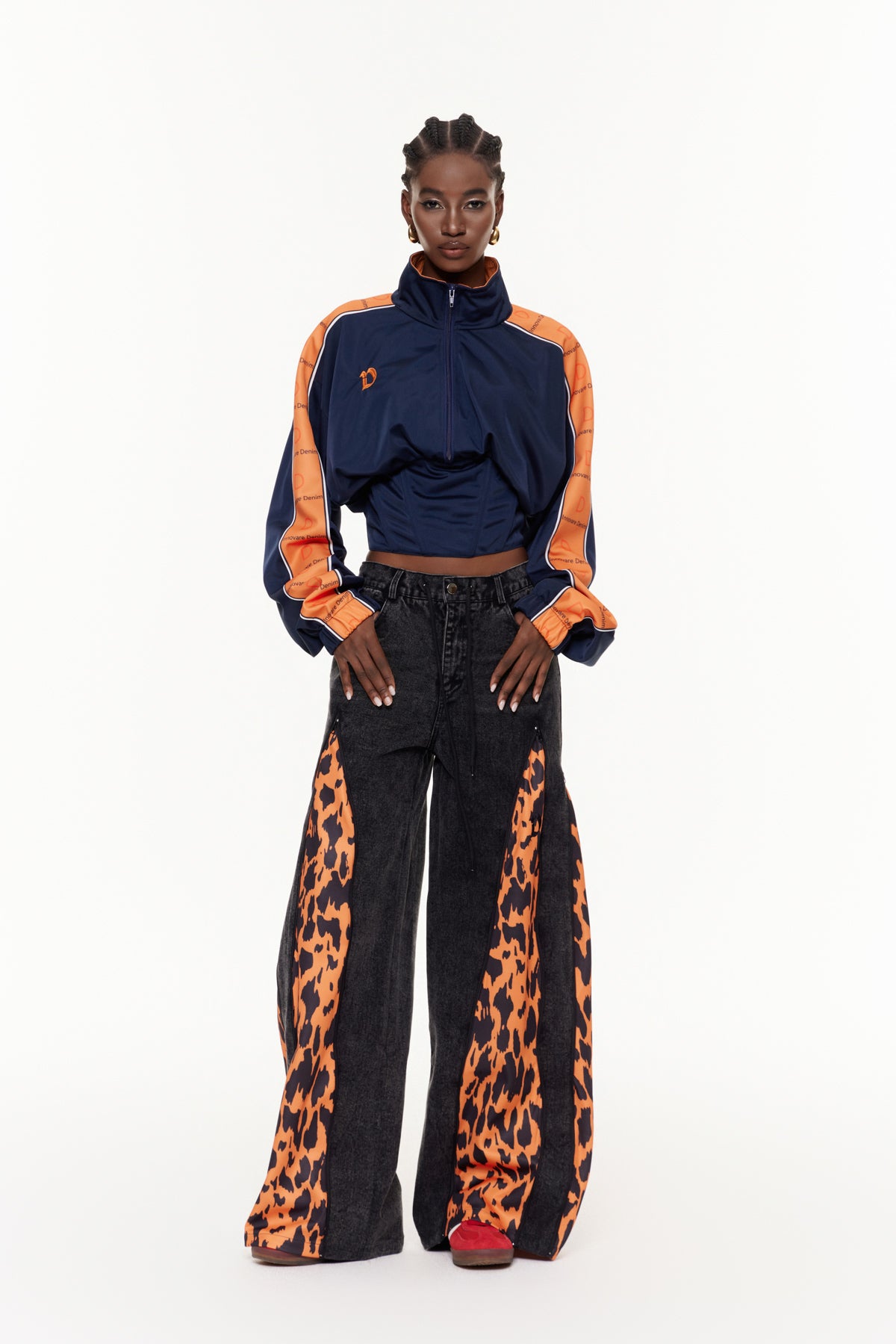 Edelmira Deconstruct Leopard Barrel Jeans
