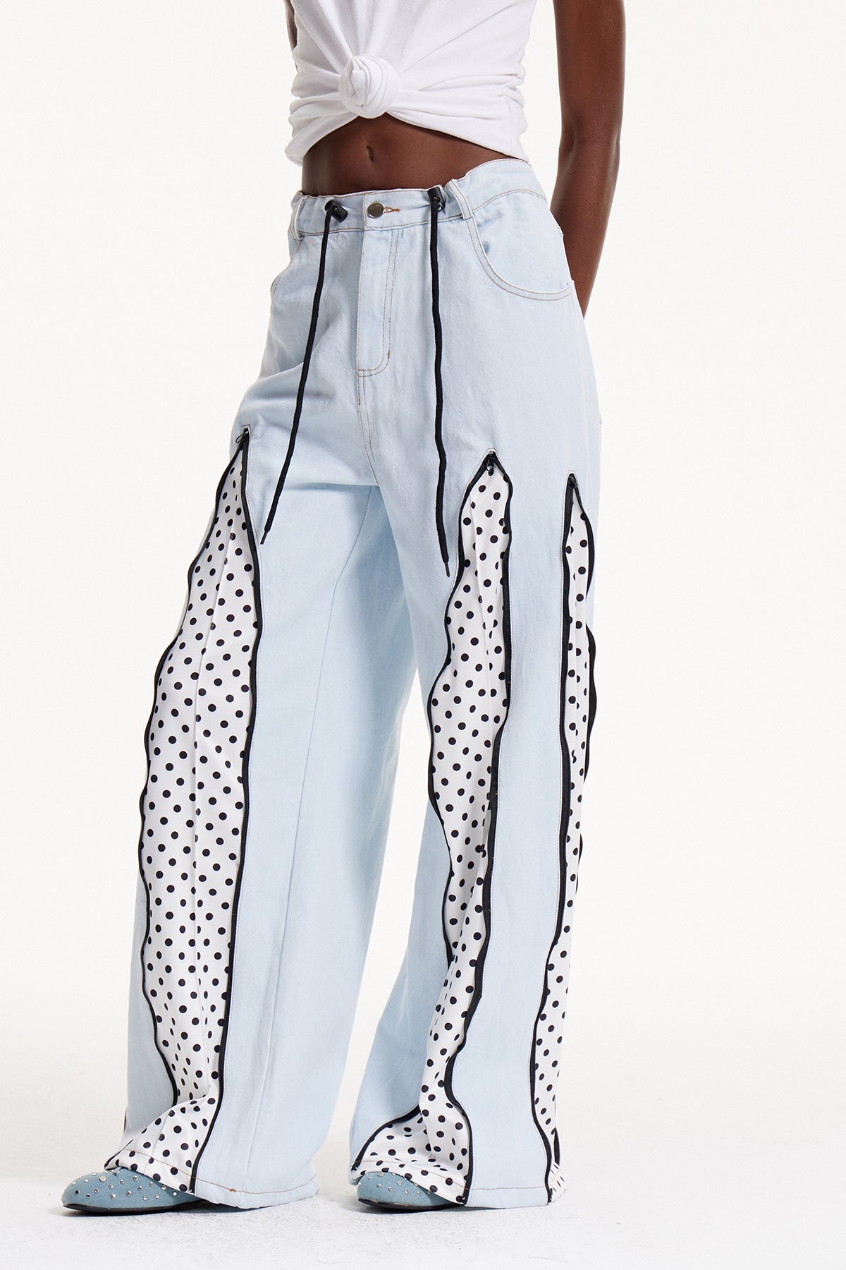 Edelmira Deconstruct Dot Barrel Jeans