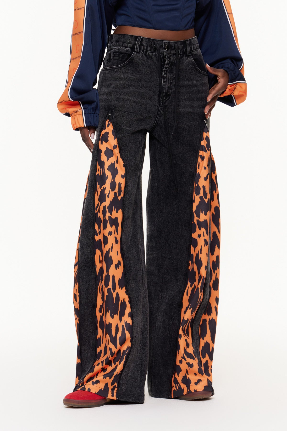 Edelmira Deconstruct Leopard Barrel Jeans