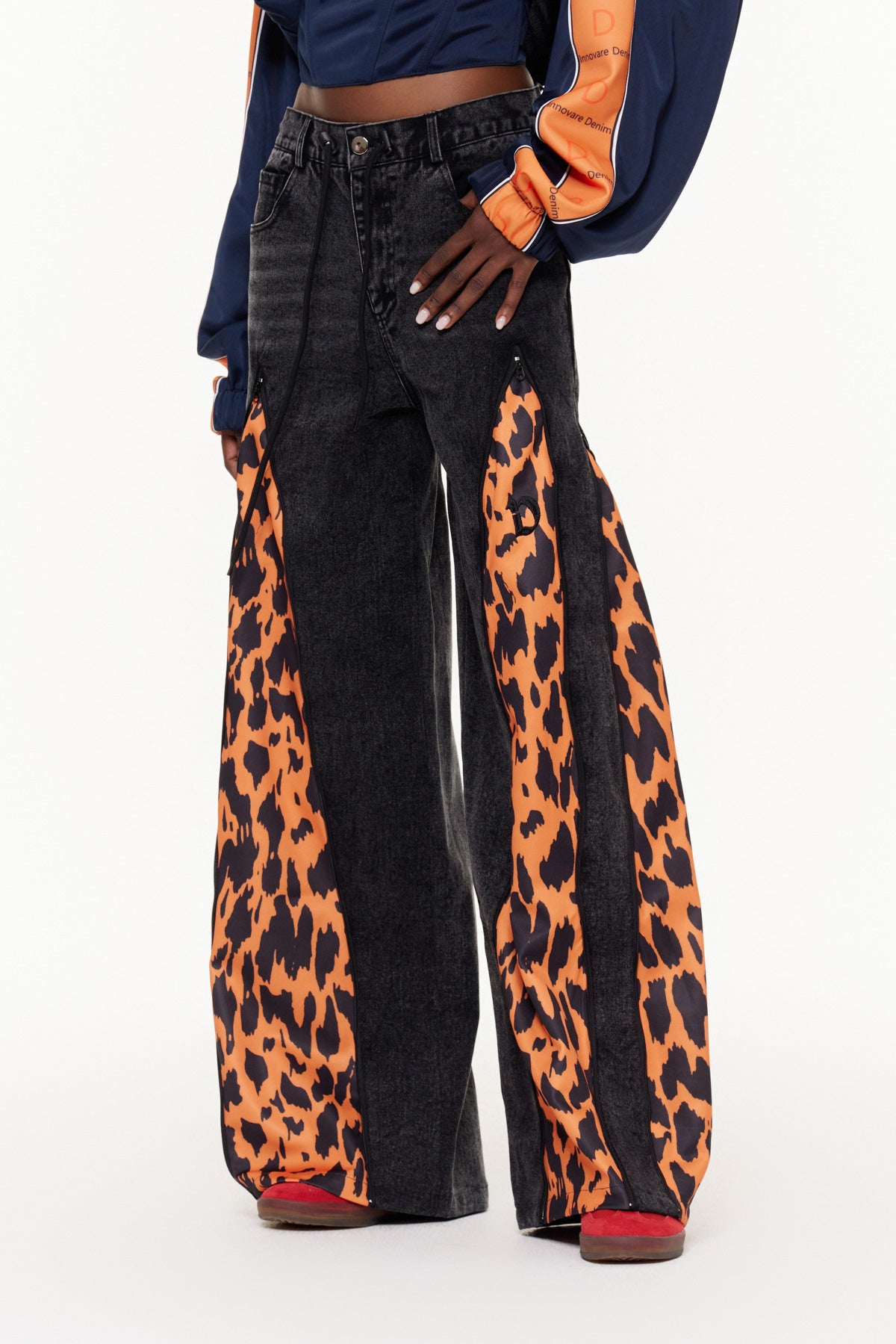 Edelmira Deconstruct Leopard Barrel Jeans